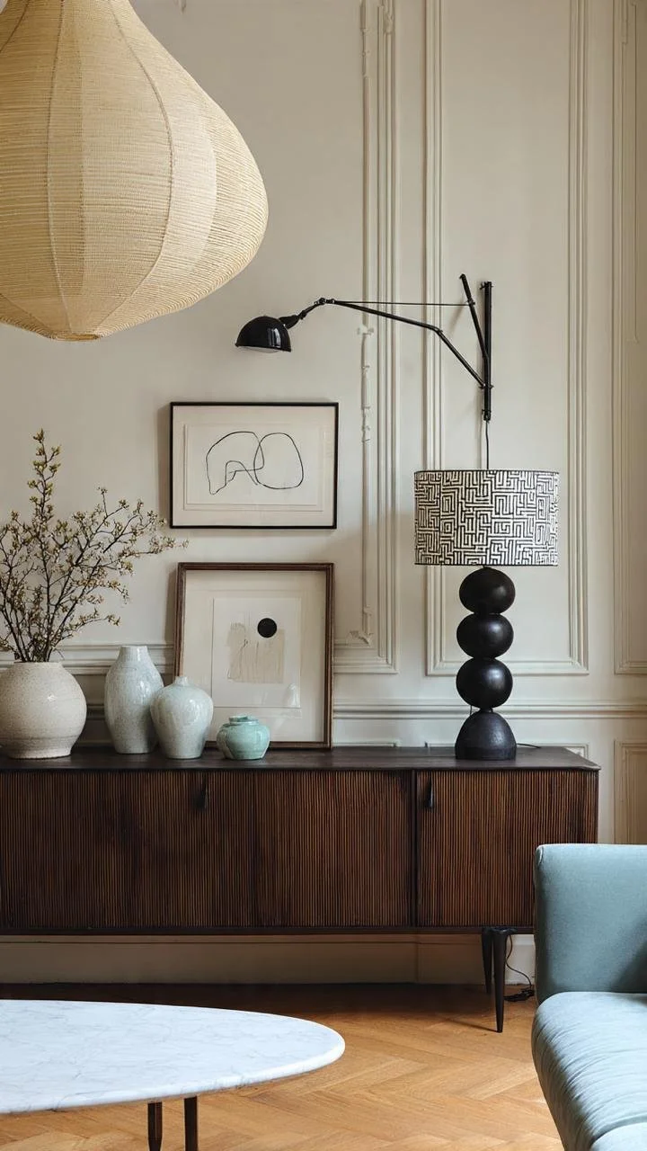 Luxury meets tranquility in this beautifully curated lounge where sky blue tones complement warm wood textures and minimalist architectural detailing. The result is timeless and effortlessly elegant.