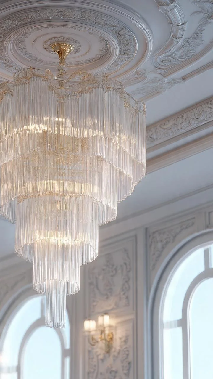 This glamorous interior combines classic architectural grandeur with contemporary luxury. Curated artwork, statement furniture, and layered decorative elements create a sophisticated living space full of personality and charm.