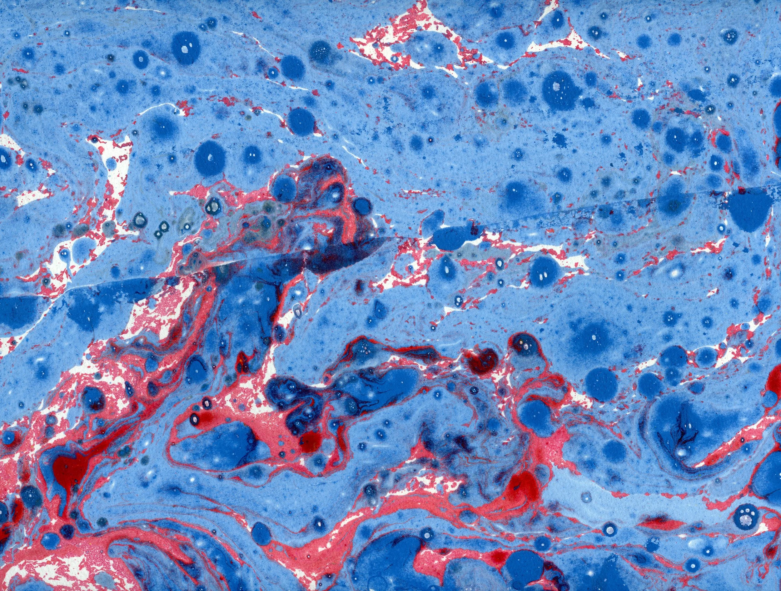 Examples of oil paint marblings I made for book covers 