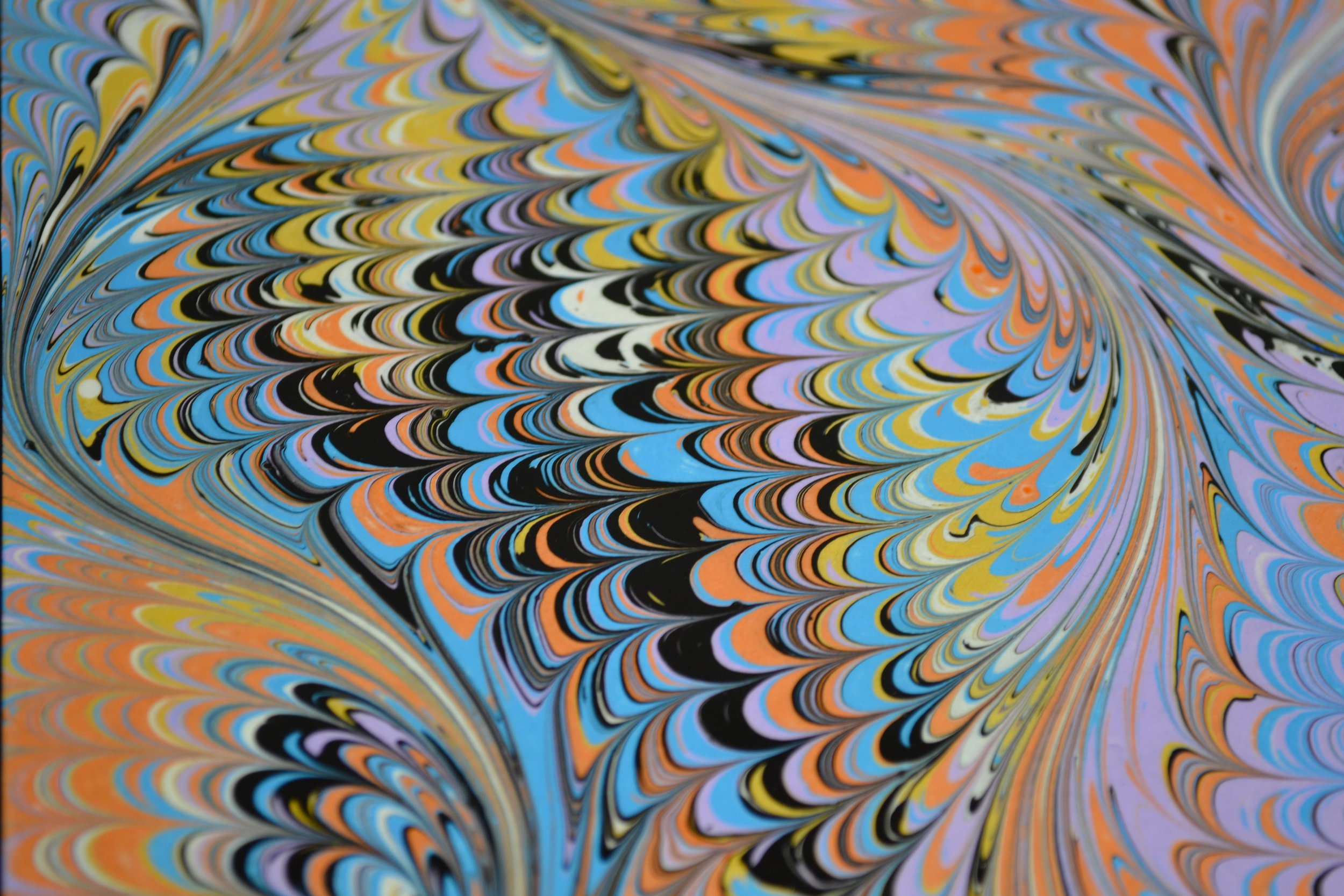 Some of my first attempts at traditional marbling