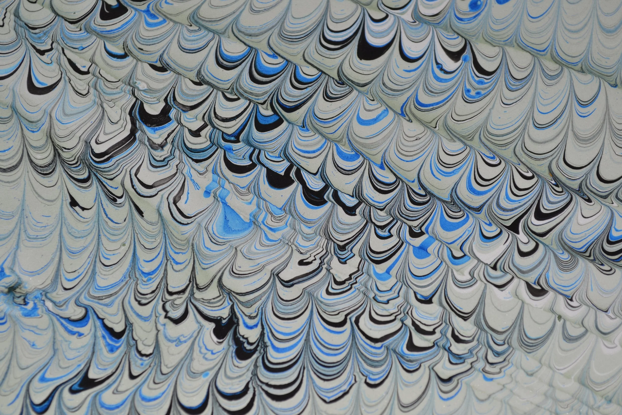 Some of my first attempts at traditional marbling