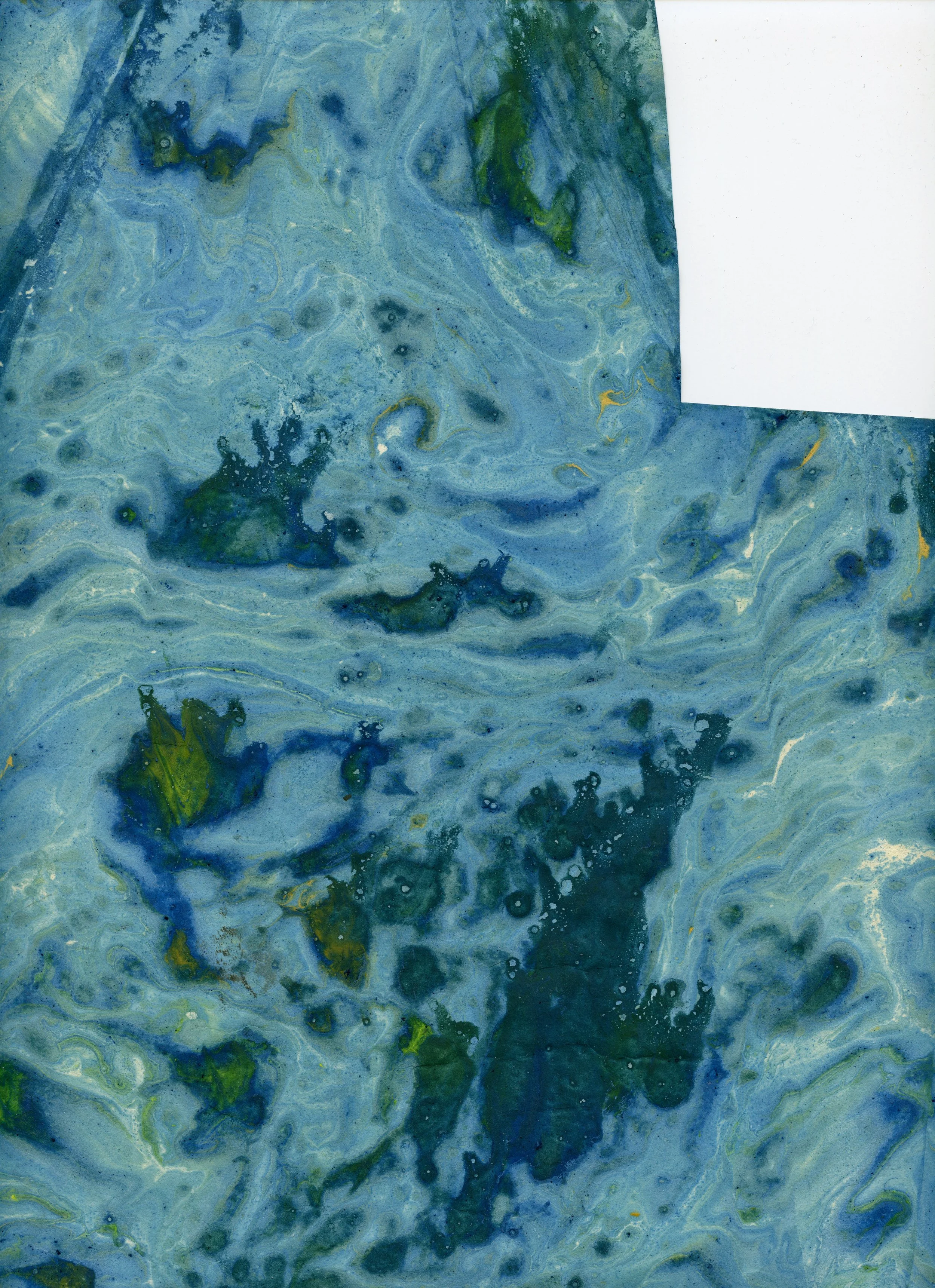 Examples of oil paint marblings I made for book covers 