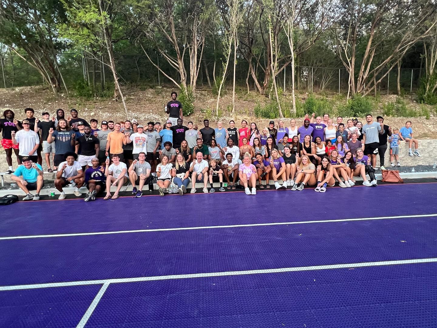 The FCA huddle at @chaunceyfranks&rsquo;s house last night was awesome! We love our TCU students and TCU student-athletes. God is good, all the time. #GoFrogs #AudienceOfOne #NoPerfectPeopleAllowed