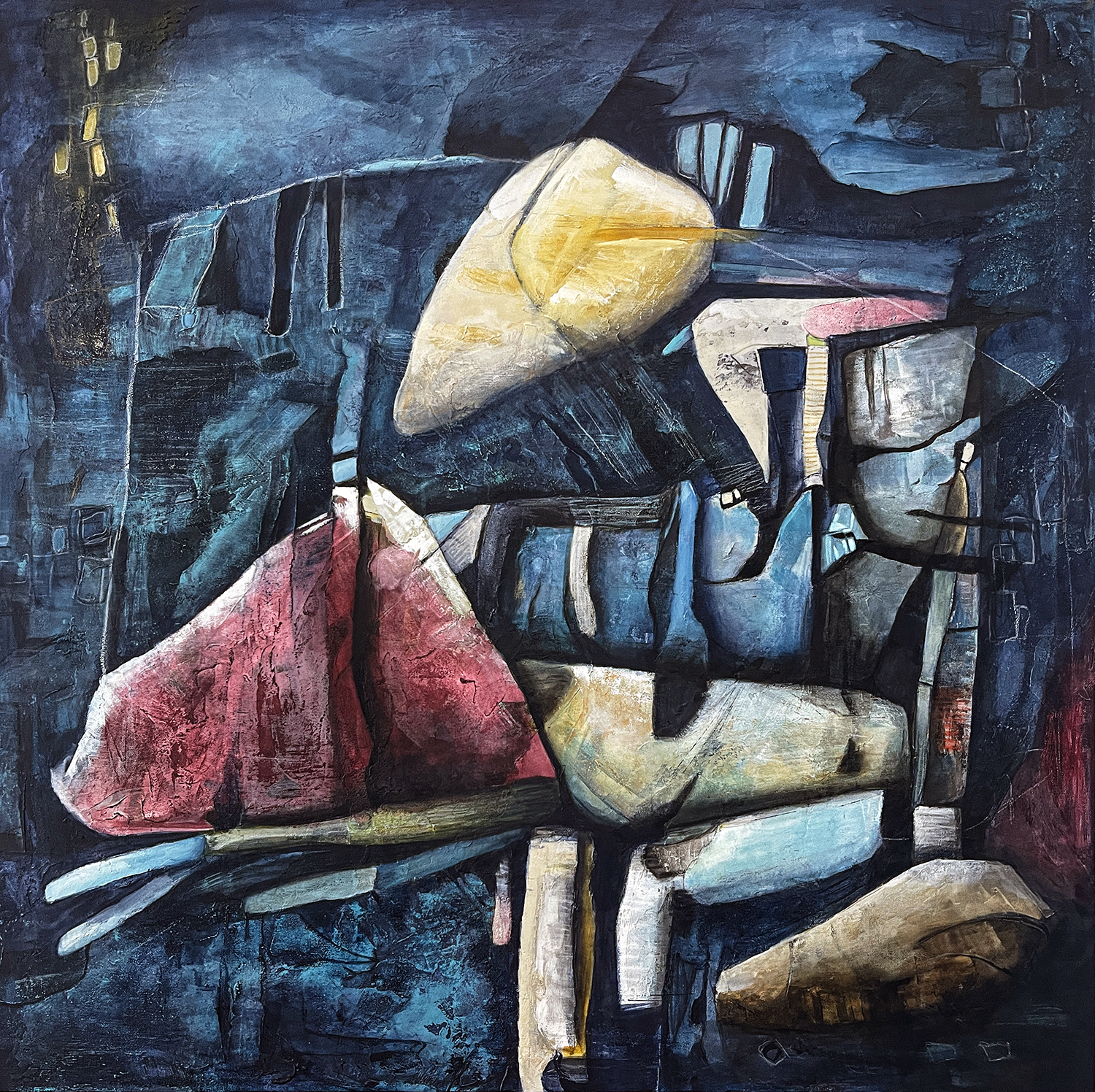   Untitled IV, 2026  Acrylic and mixed media on canvas 36 × 36 in | 91 × 91 cm  Collection of Dwayne Moses  © 2026 Tere Sanz. All rights reserved.  What lingers after looking away. 