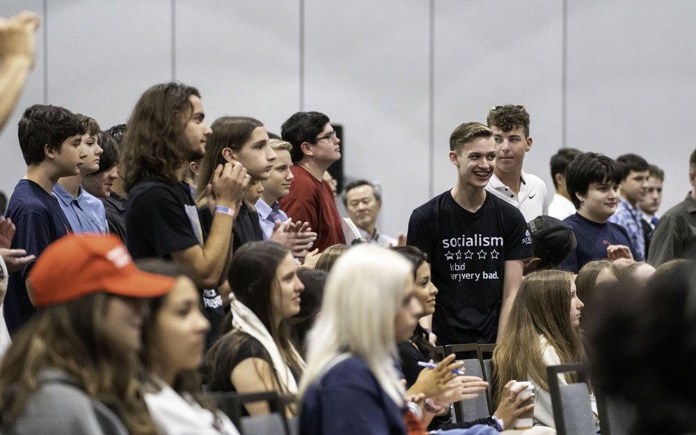 Students engaged at a Pick Up the Mic campus event