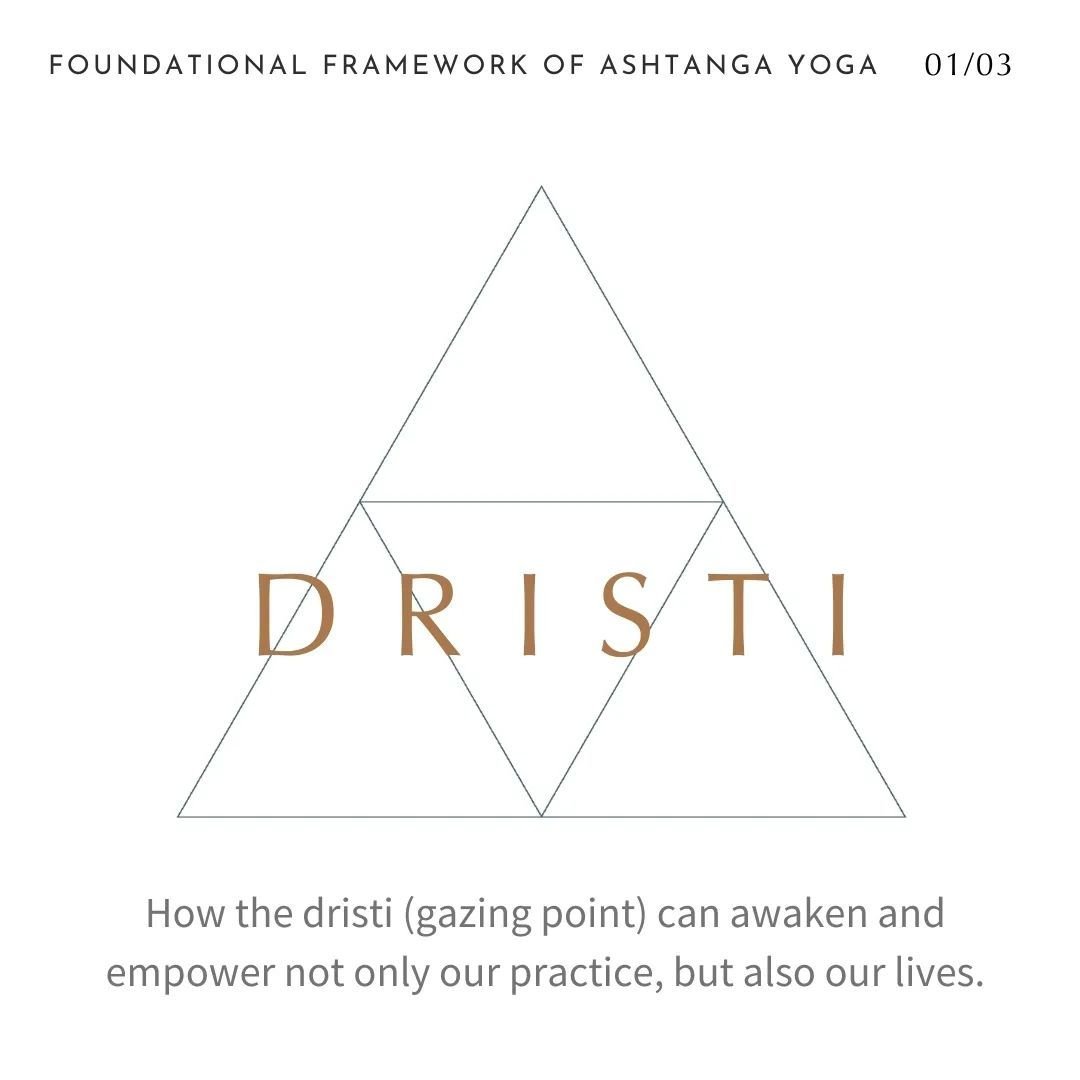 In Ashtanga yoga, &quot;drishti&quot; refers to the specific point of focus for your gaze during yoga poses. Each pose has its designated drishti point, helping to enhance concentration, alignment, and energy flow. By directing your gaze inward, dris