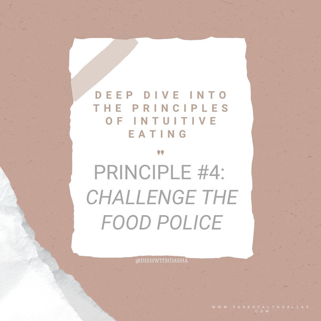 𝗪𝐡𝐨 𝐢𝐬 𝐭𝐡𝐞 𝐟𝐨𝐨𝐝 𝐩𝐨𝐥𝐢𝐜𝐞 &amp; 𝐰𝐡𝐲 𝐝𝐨 𝐰𝐞 𝐧𝐞𝐞𝐝 𝐭𝐨 𝐜𝐡𝐚𝐥𝐥𝐞𝐧𝐠𝐞 𝐭𝐡𝐞𝐦? ⁣
The food police is that inner critic inside ourselves that developed a strong voice throughout all of the years of dieting. It's the judge th