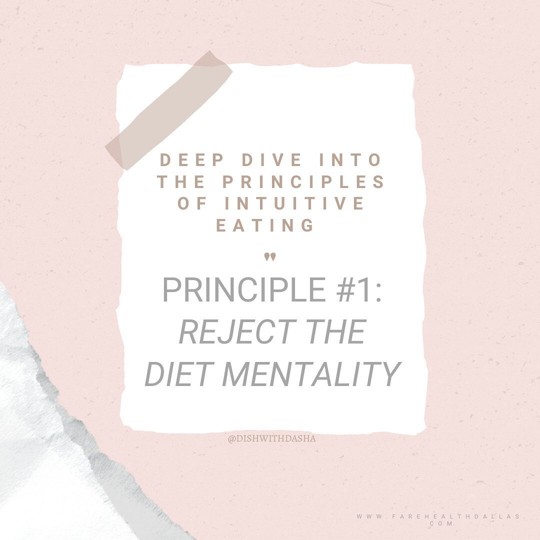 🧐What does that mean? It sounds a bit confusing at first like, how does one just reject the diet mentality after dieting for so long. But this principle was designed to be the first step in revving up your engines for a mindshift change. Without fir