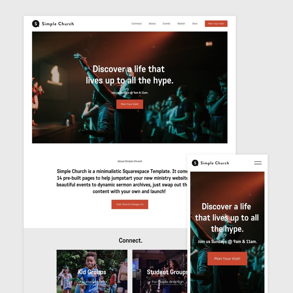 Church Squarespace Template Shop — Church Design Co