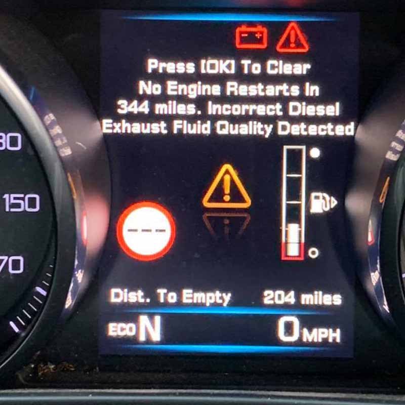 Exhaust Fluid Quality Poor See Owners Manual Incorrect Diesel Exhaust Fluid Quality Detected — Mugglestone & Co