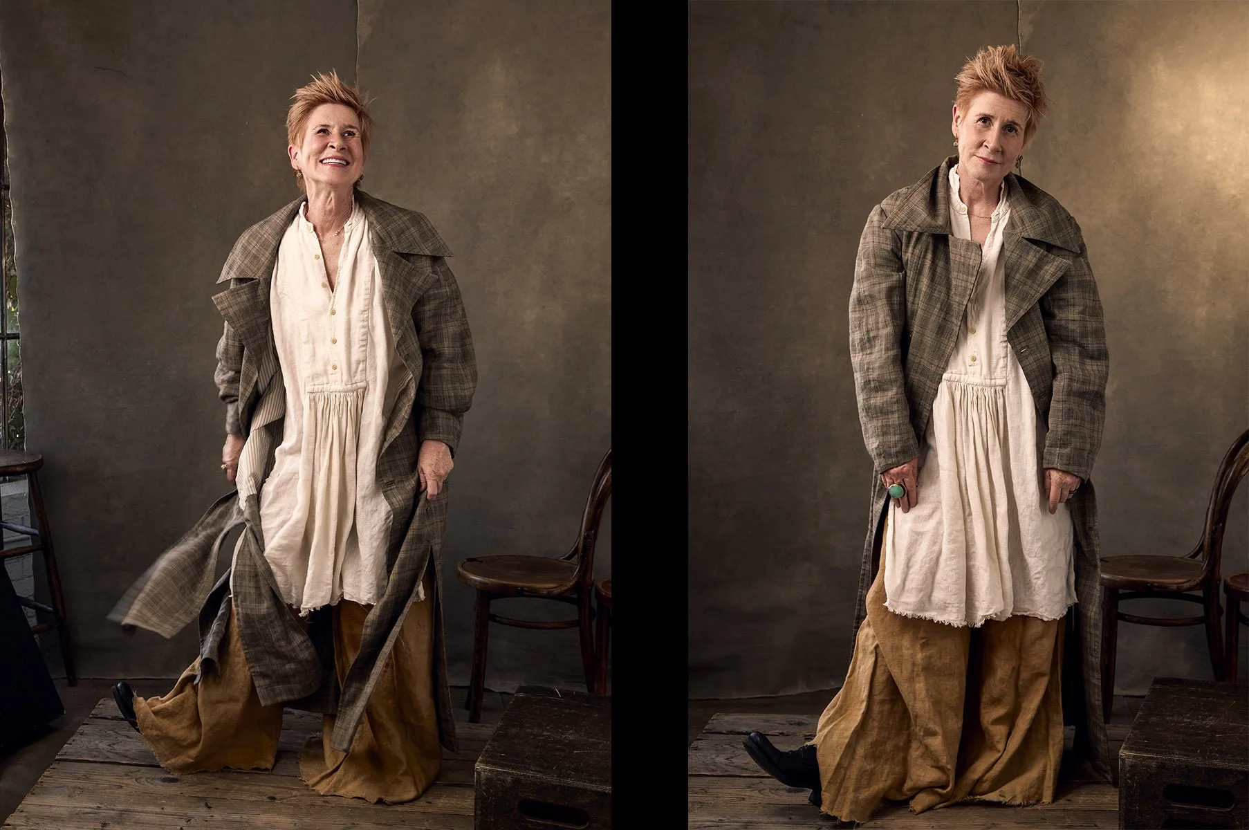 Diptych portrait in Los Angeles showing self recognition and authentic presence.