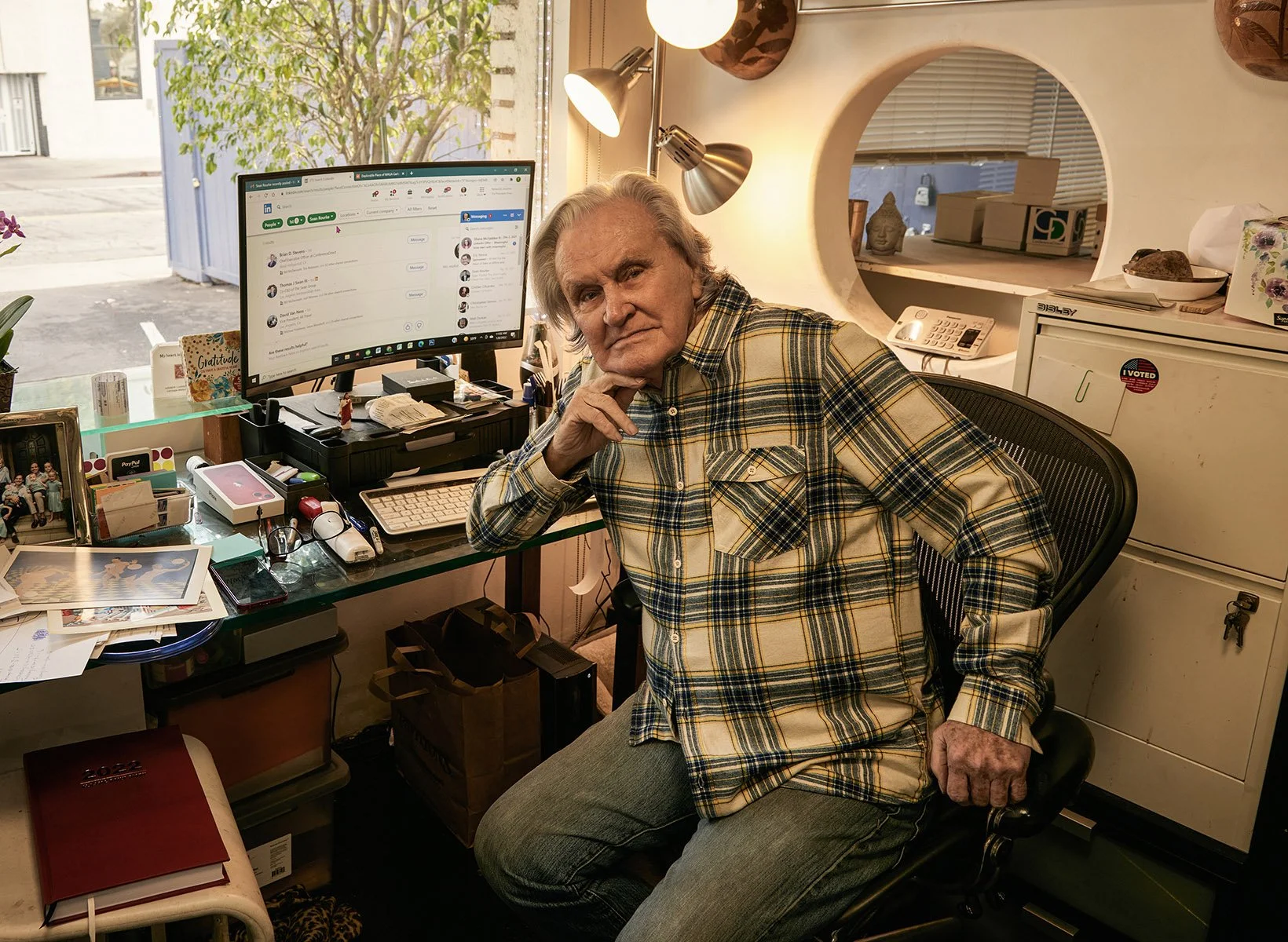 Environmental portrait in Los Angeles showing presence, reflection, and lived experience.