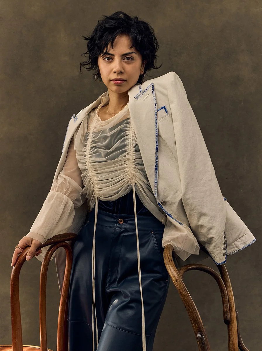 Editorial portrait in a Los Angeles studio showing authentic presence and natural expression.