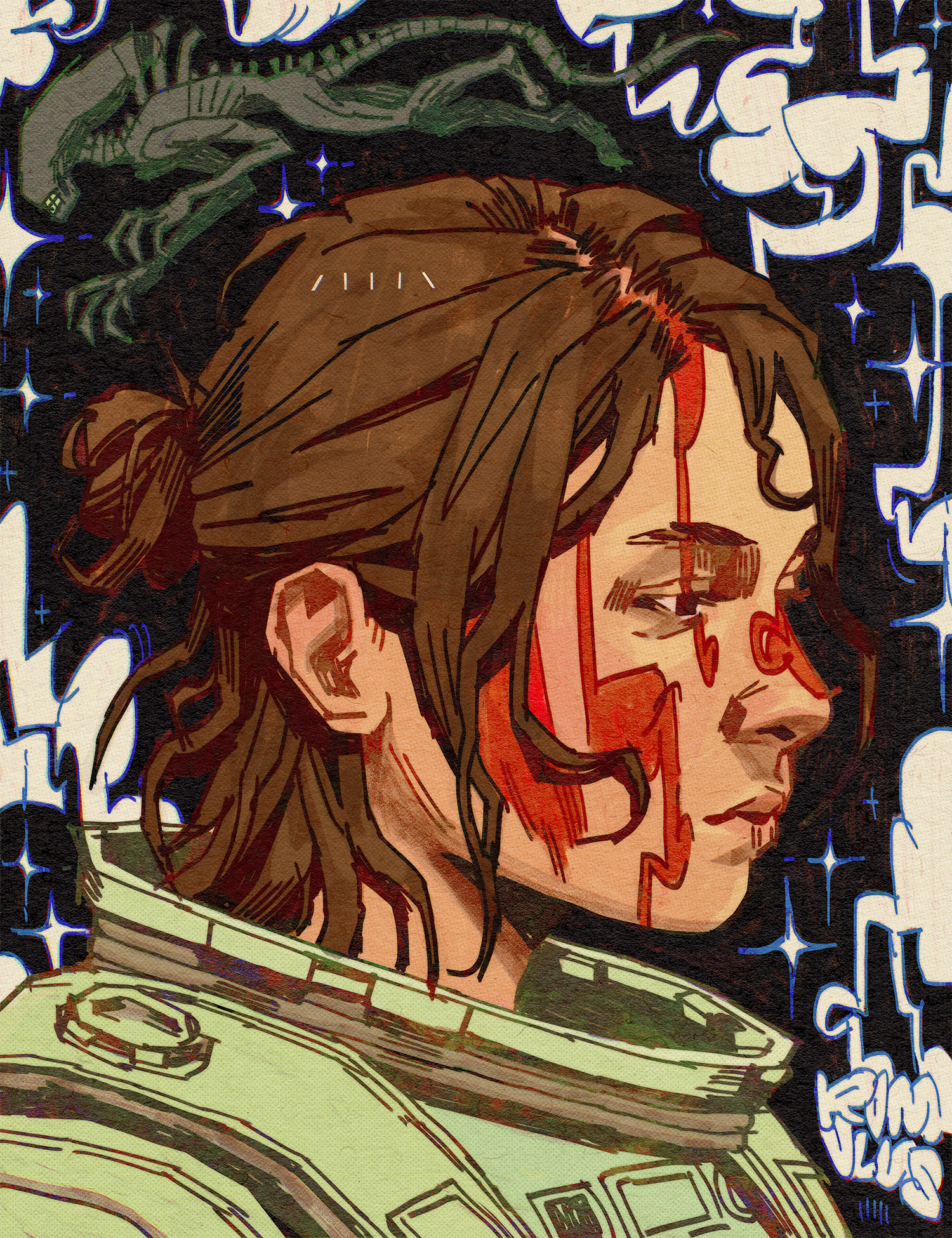 "Rain", 2024, digital