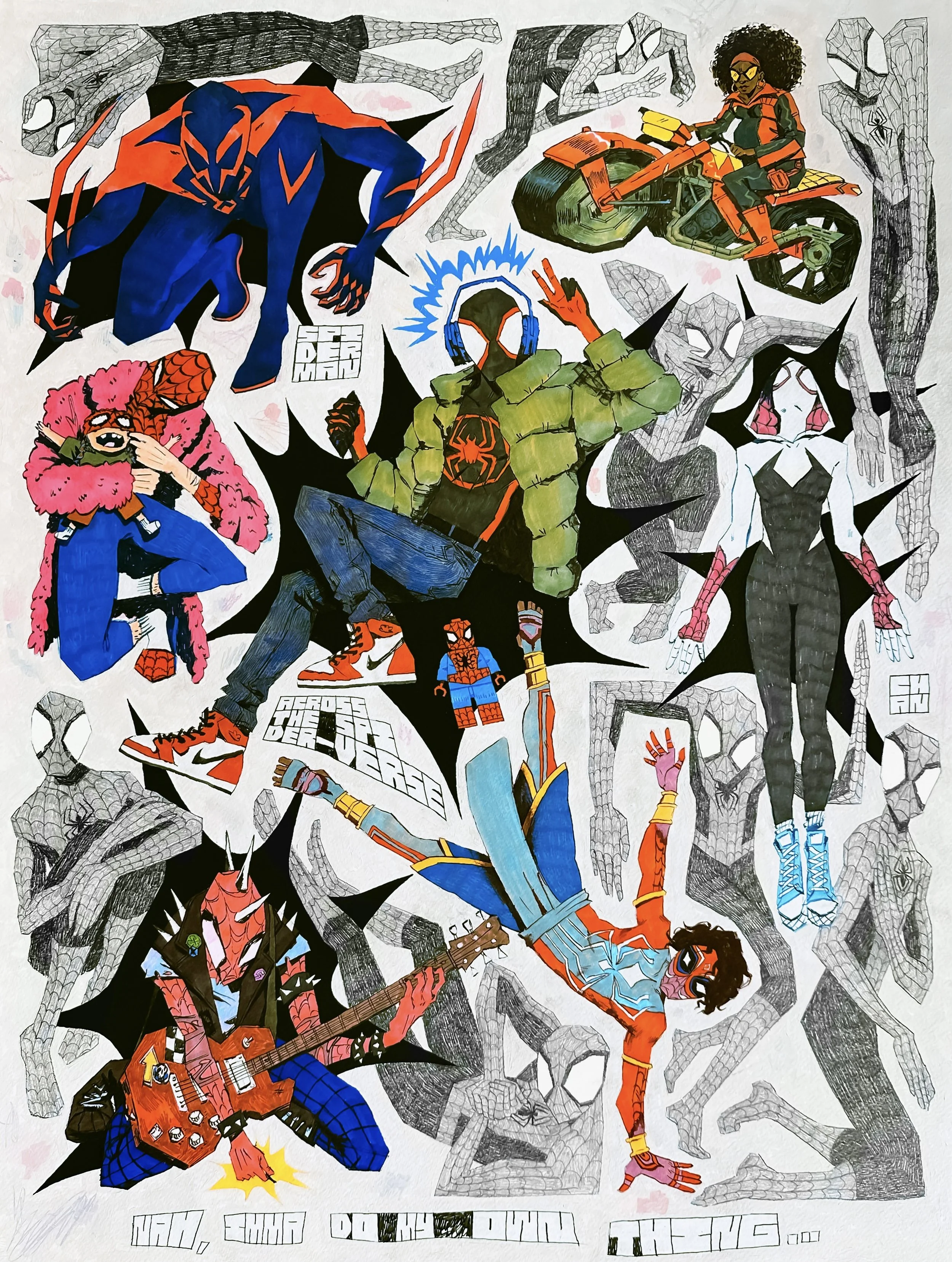 "My Own Thing", 2023, traditional, for Gallery Nucleus' Lets Do This One More Time: Across the Spider-Verse Exhibition 