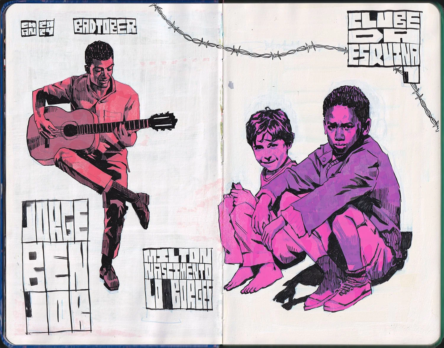 "Brazilian Music sketchbook", 2024, traditional