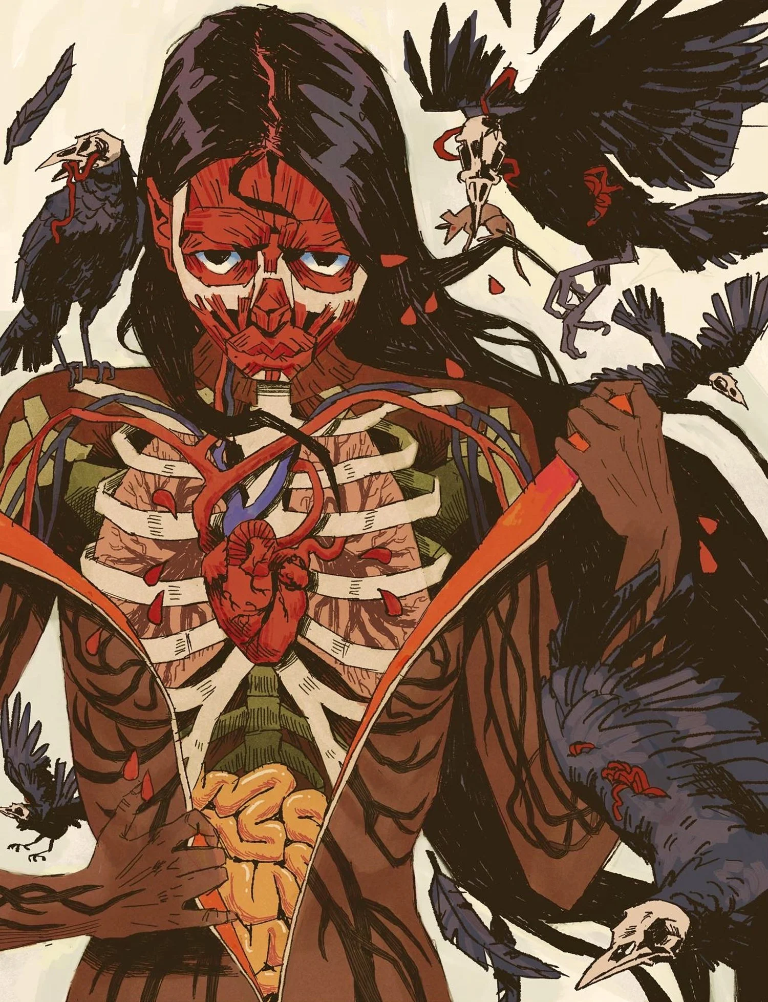 "Anatomy and Crows", 2024, digital