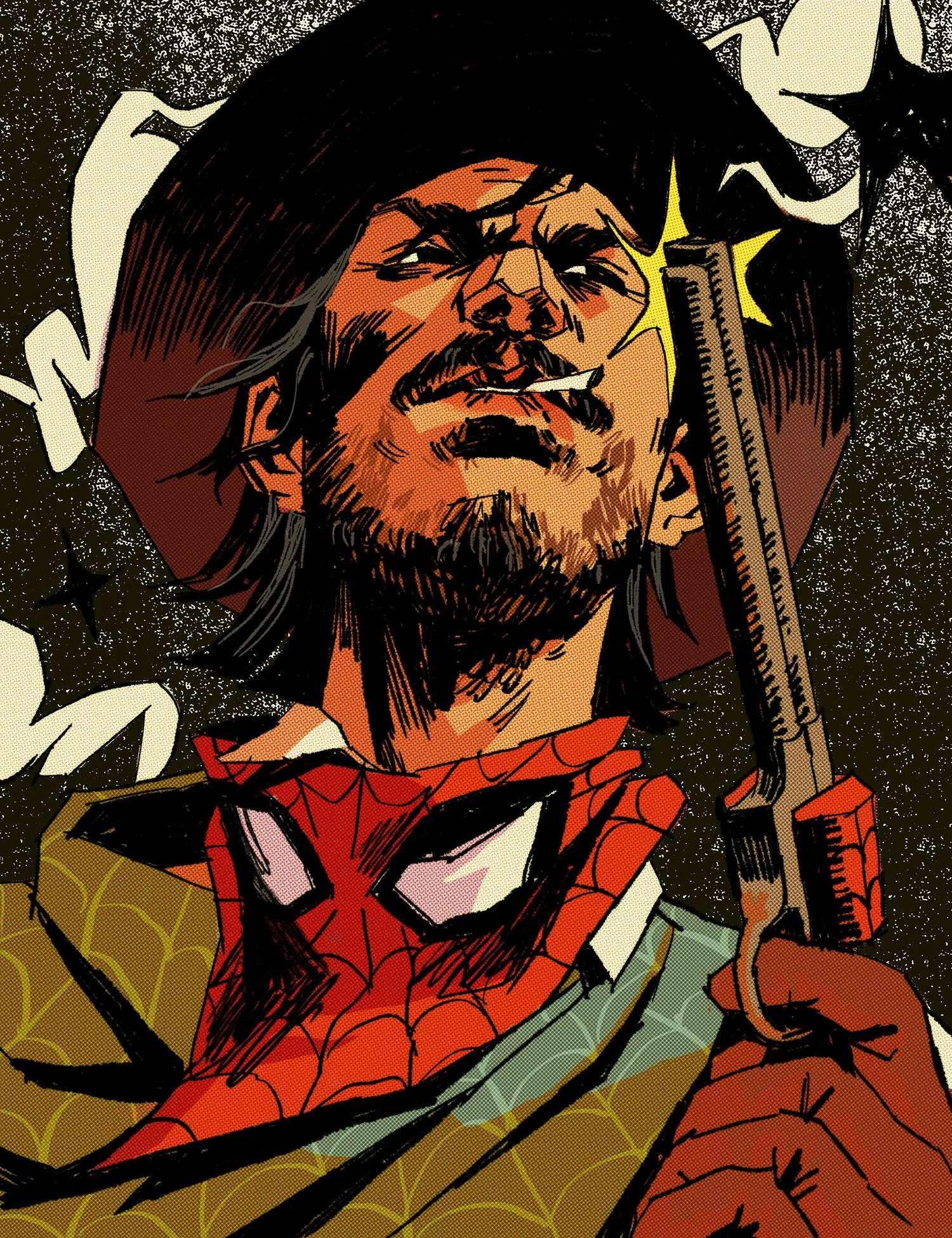 "Web Slinger Closeup", 2023, digital