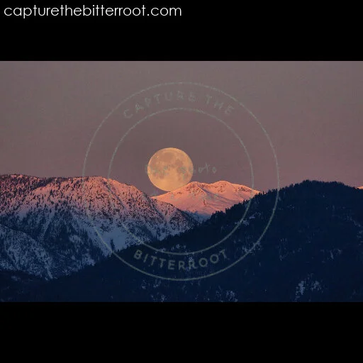 A full moon over the Bitterrots