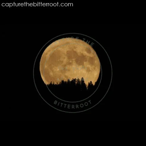 A full moon rising over the Sapphire Mountains
