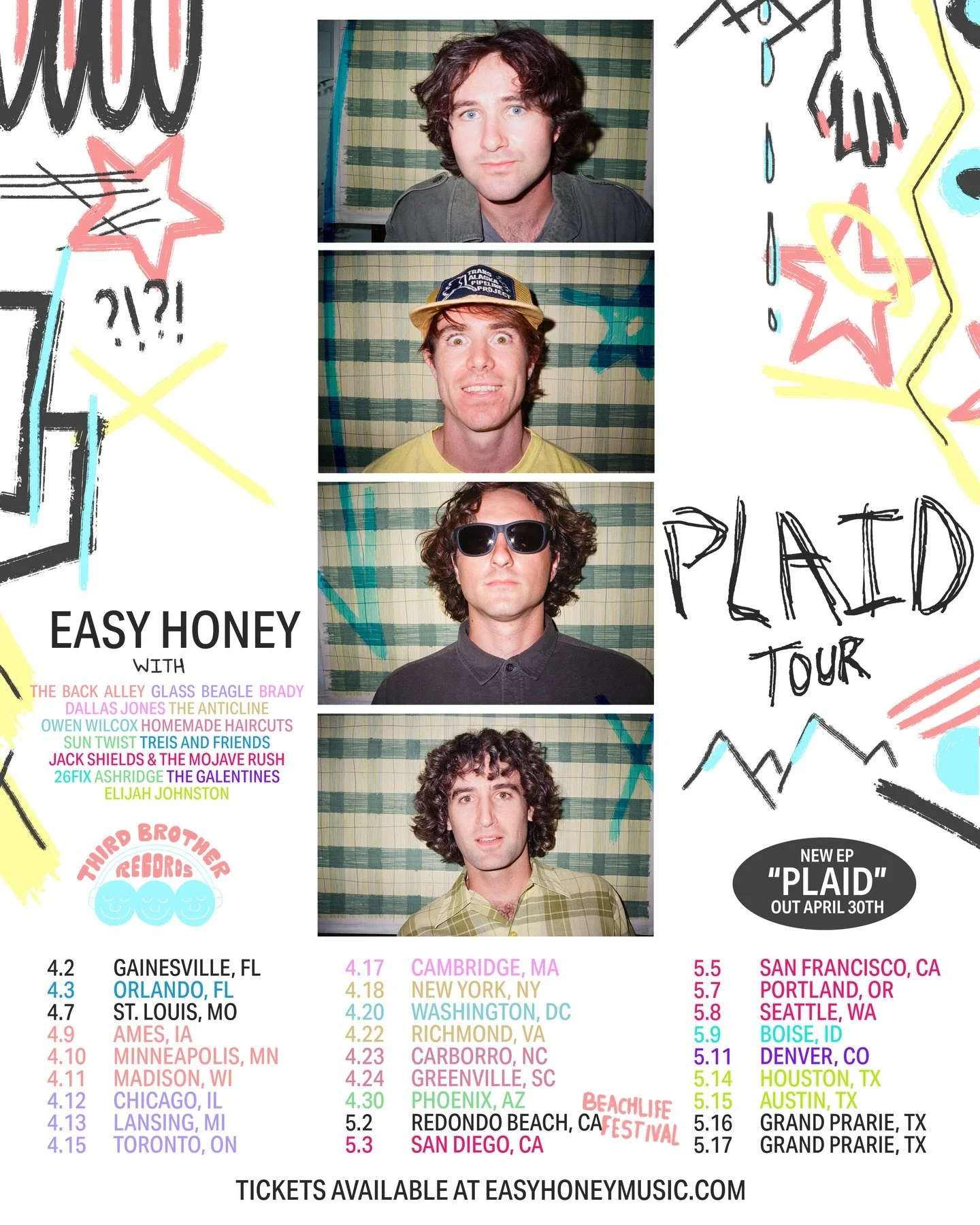 pleased as punch 🥊 to announce we&rsquo;re supporting fellow south carolinians @easyhoney 🍯 for a couple carolina shows ‼️

4.23 - Carrboro, NC &bull; @catscradlenc (back room)
4.24 - Greenville, SC &bull; @radioroomgreenville 

they&rsquo;re dropp