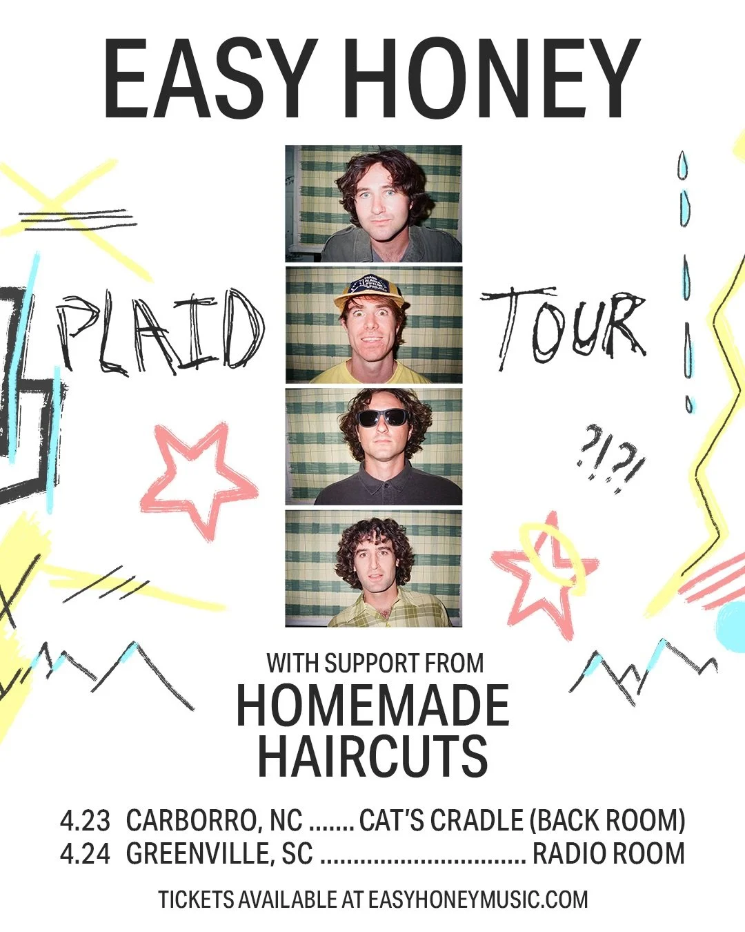 THANKS FOR COMING TO OUR SHOWS THIS WEEKEND. WE&rsquo;RE OPENING FOR EASY HONEY THIS WEEK. 🤡🤝🍯 

4.23 - Carrboro, NC &bull; @catscradlenc (back room)
4.24 - Greenville, SC &bull; @radioroomgreenville