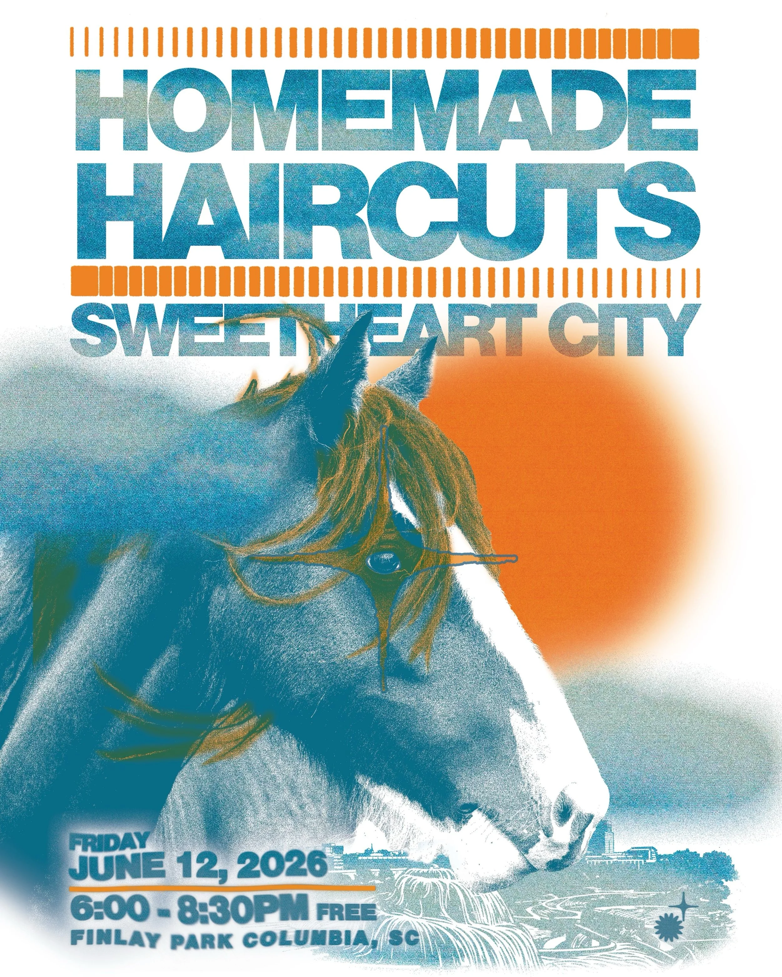 @homiehaircuts x @_sweetheartcity_ 
LIVE IN FINLAY PARK
JUNE 12 2026
FREE
🐴

poster by @beforetheinkisdry