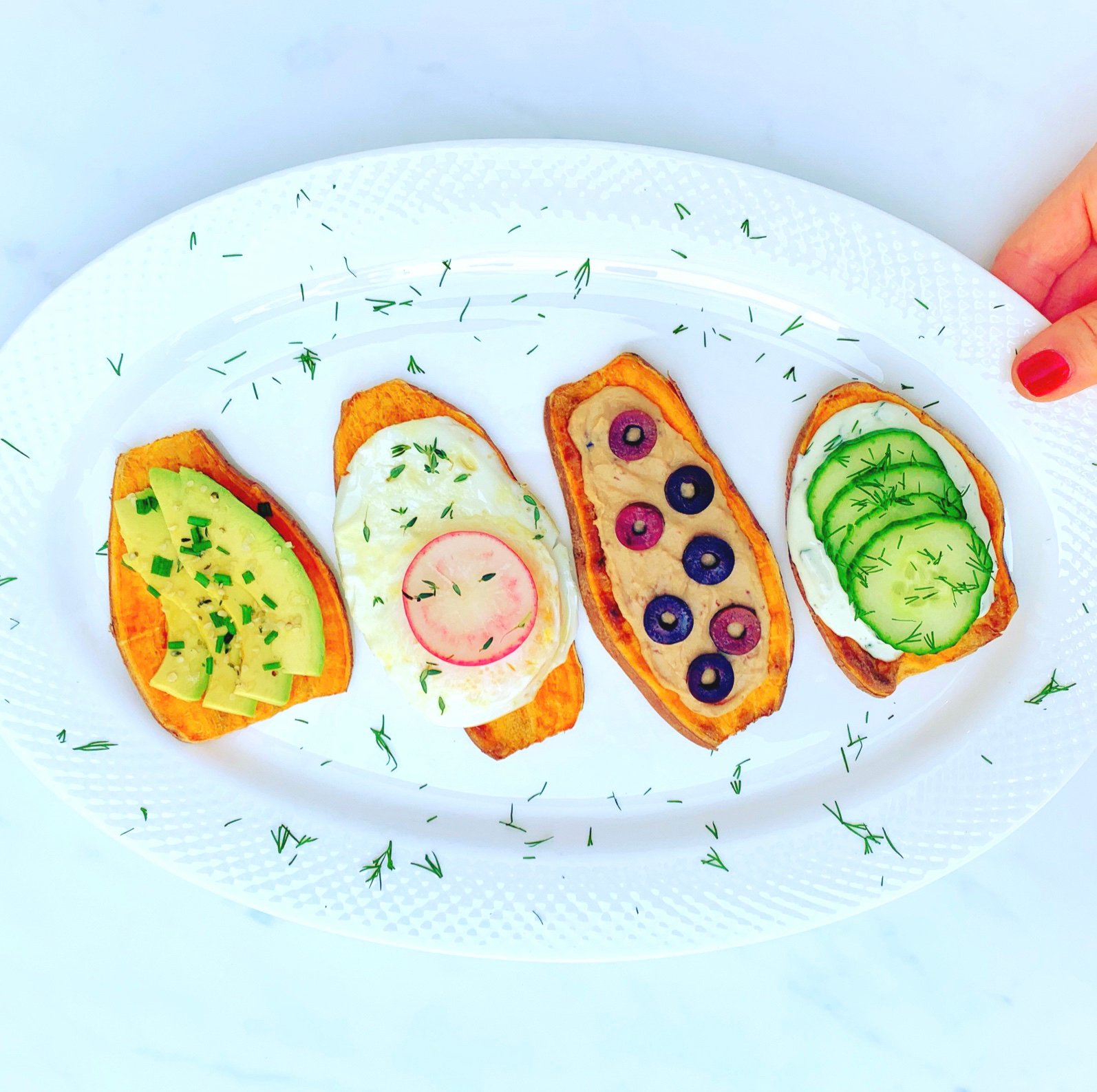 Sweet Potato Toast with Savory Toppings!