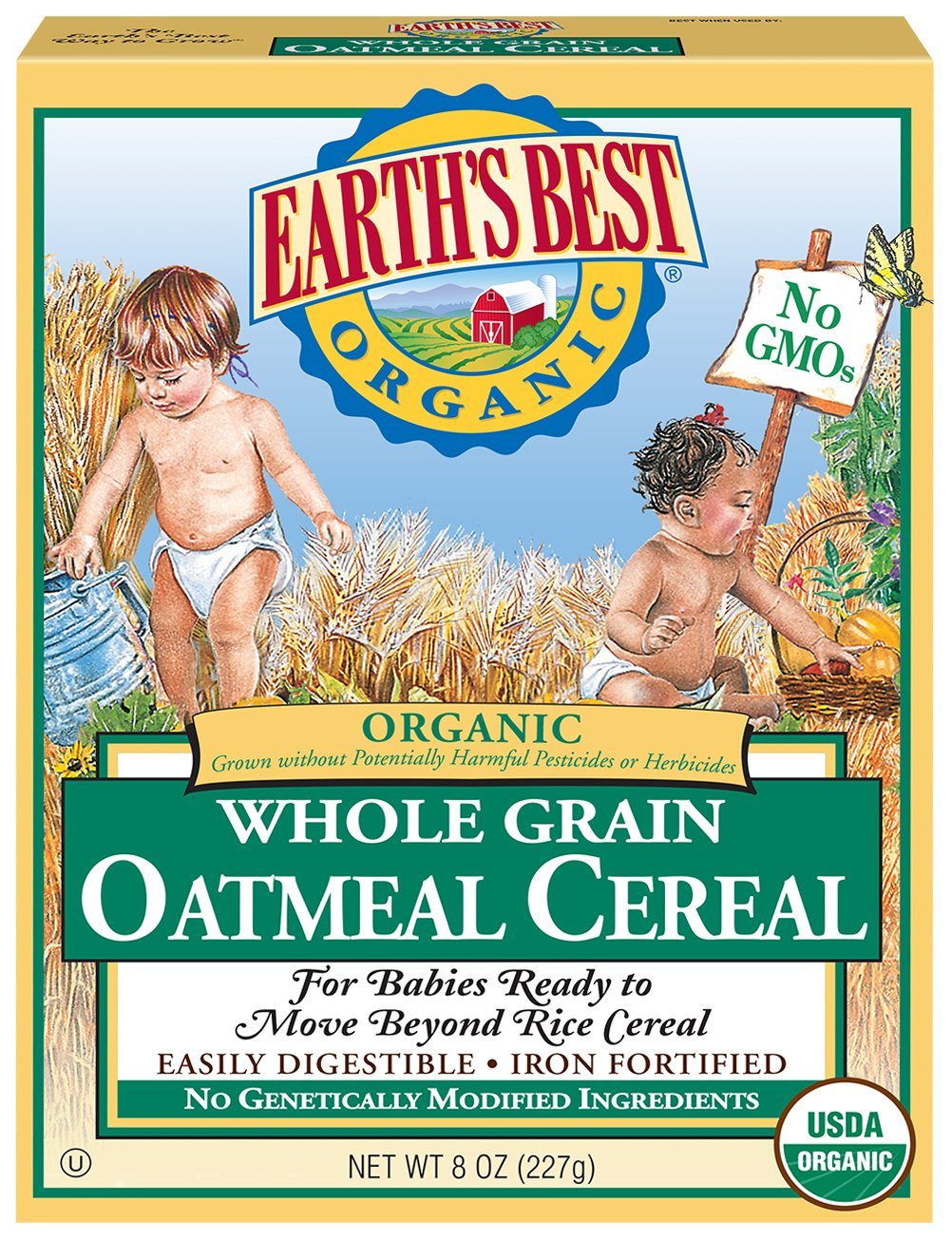 Earth's Best Organic Baby Food, Whole Grain Oatmeal Cereal*