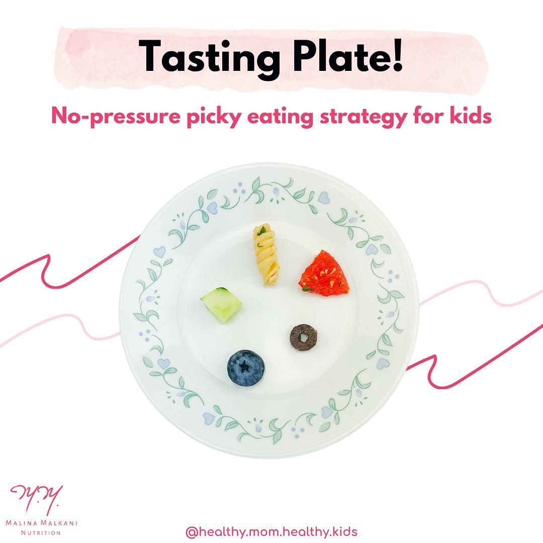 Parents with picky eaters - have you tried offering a &ldquo;tasting plate&rdquo; alongside your child&rsquo;s main meal?⁠
⁠
This strategy works great at home, but I especially love using it at restaurants.⁠
⁠
If you have a kid who routinely wants th