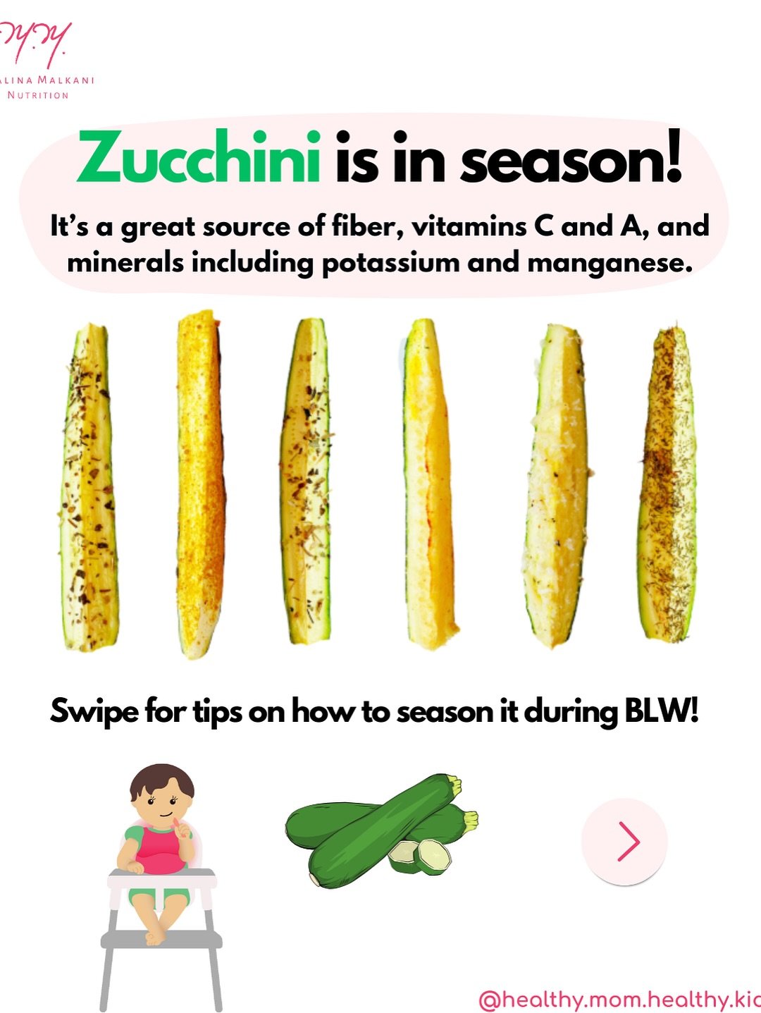 Have you tried zucchini with your baby yet? It&rsquo;s a summer staple in my family&mdash;easy to prep, nutrient-dense, and perfect for little eaters. 🥒☀️⁠
⁠
👶 Packed with vitamin A, iron, vitamin C, and more, zucchini is a great first food.⁠
✨ Sea