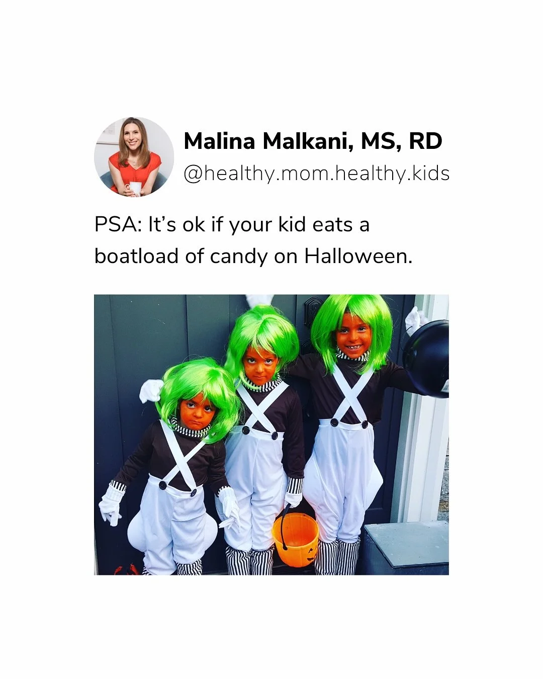 Happy 🎃 Halloween 🎃! Top tip: Try to give them a solid dinner before going trick-or-treating. It&rsquo;s ok if dinner comes super early! The less hungry they are when out and about, the less they&rsquo;ll feel like digging in on their candy loot 😄