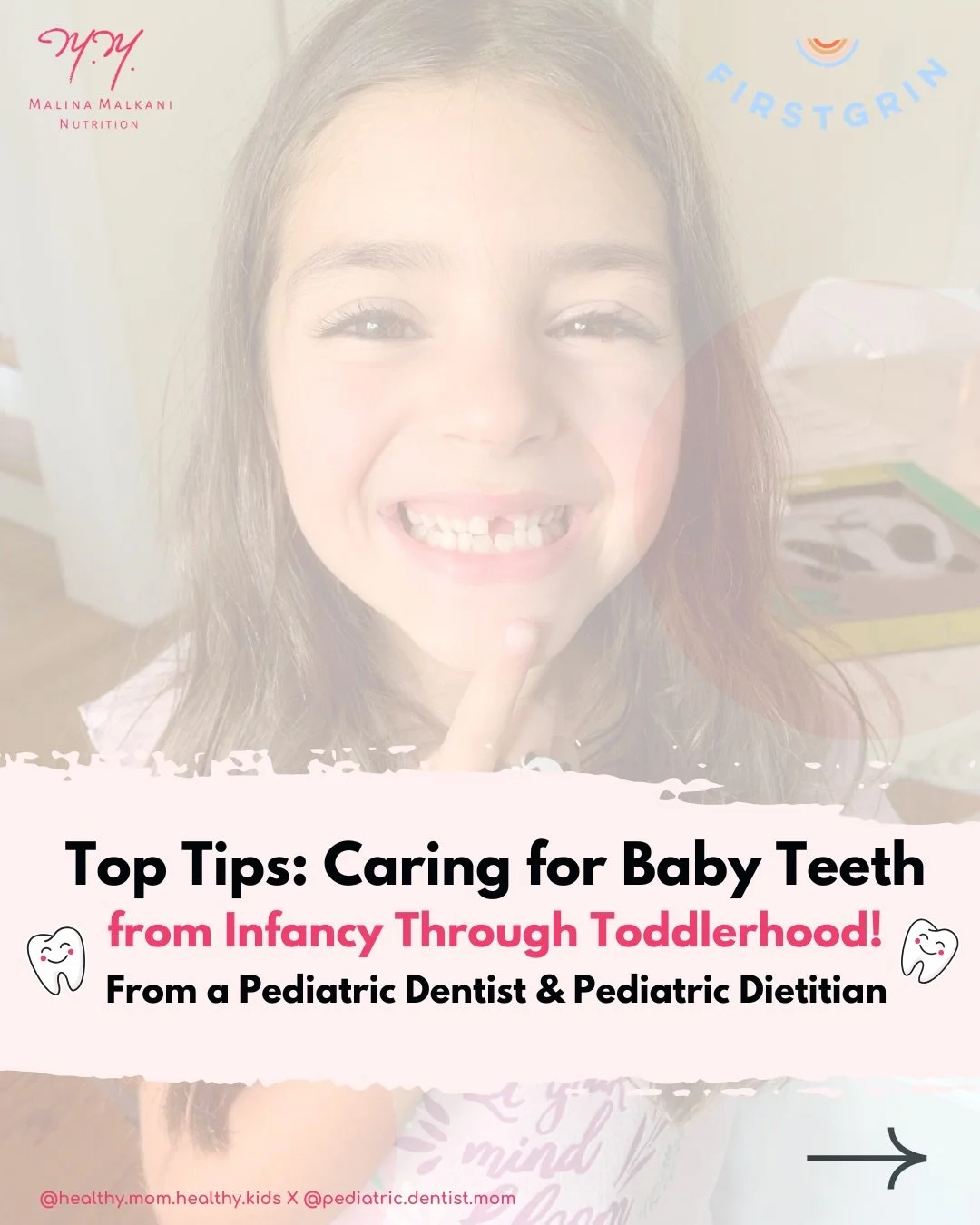 🦷💕 Happy Children&rsquo;s Dental Health Month! Caring for your little one&rsquo;s teeth is such an important part of child care. As a board-certified pediatric dentist &amp; pediatric registered dietitian, we are excited to team up and share simple