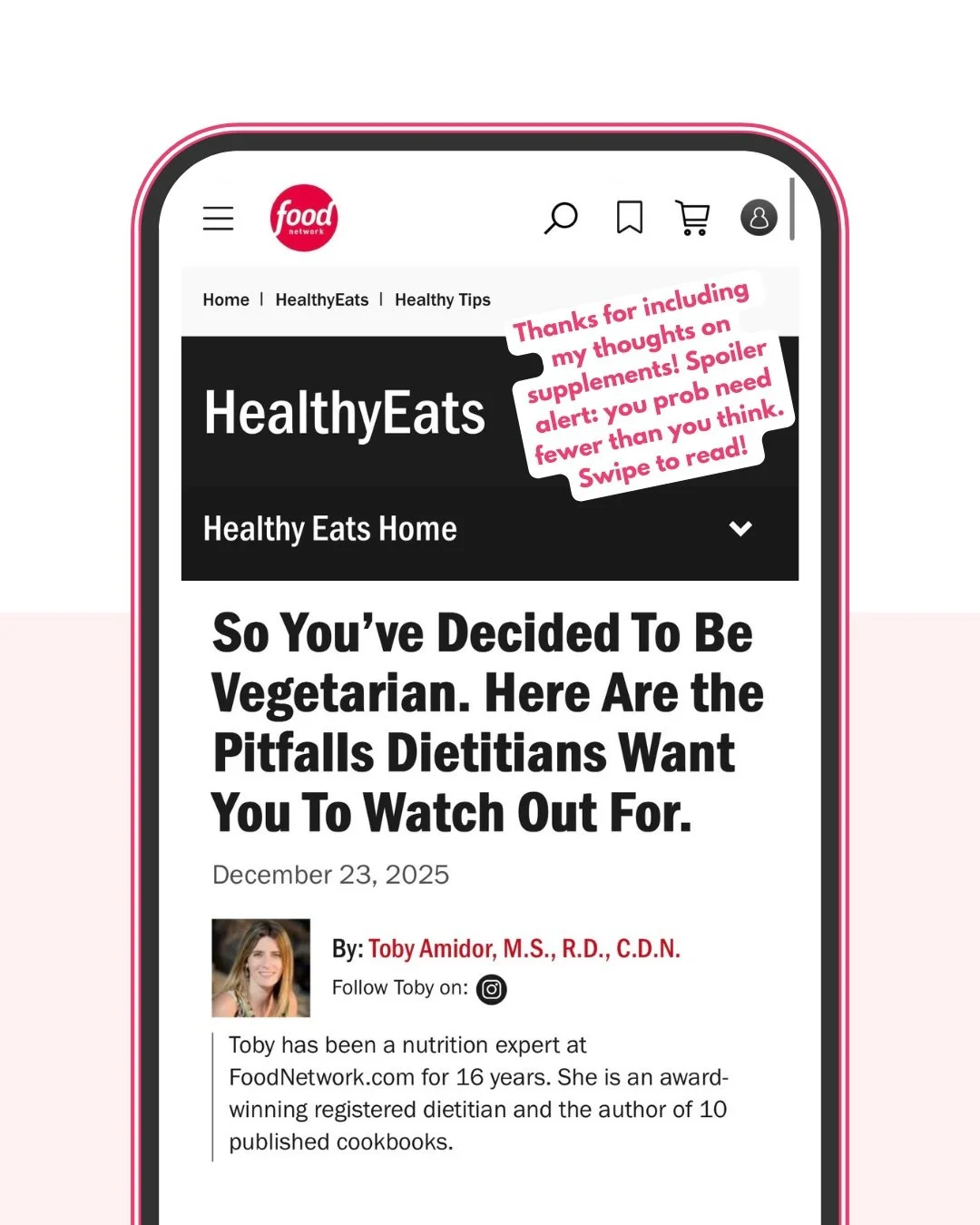 Going veg 🥦 can be an amazing dietary choice with many potential benefits, but proper planning is key to ensure that we&rsquo;re meeting our nutrient needs, staying satisfied, and getting enough balance. ⁠
⁠
Check out this @foodnetwork article by @t