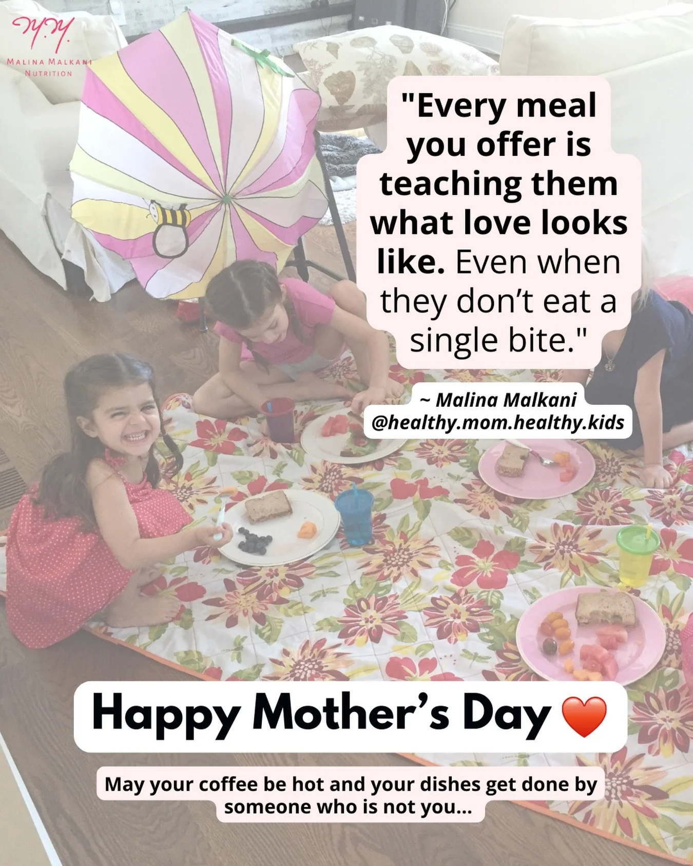 To every mom who keeps on showing up to that table, you&rsquo;re doing more than you know. Happy Mother&rsquo;s Day 🩷 Love, Malina xo