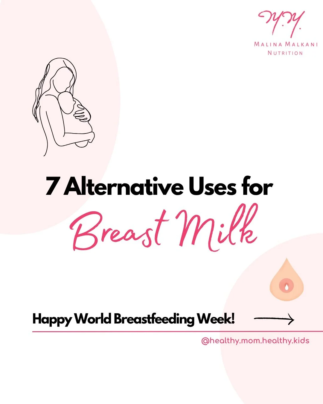 🤱 Celebrating National Breastfeeding Month with some of the many alternative ways breast milk can be used to help improve your baby&rsquo;s overall health and wellness...⁠
⁠
Any additional ones I&rsquo;m missing? 👇️⁠
⁠
xo 😍 Malina ⁠
⁠
🌟 Need a st