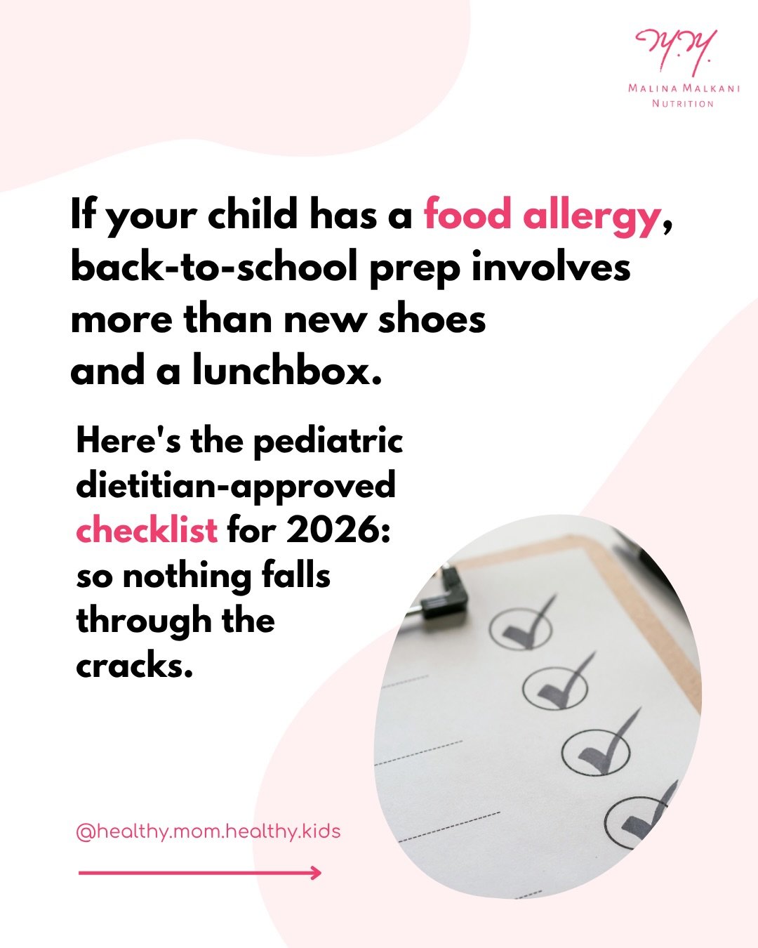 🫶 Comment #LIST below and I&rsquo;ll DM you the full blog post. It has more detail + a free downloadable BTS food allergy checklist you can work through before the first day 💪 xo Malina ⁠
⁠
#FoodAllergyFamily #BackToSchool #AllergyMom #KidsWithFood
