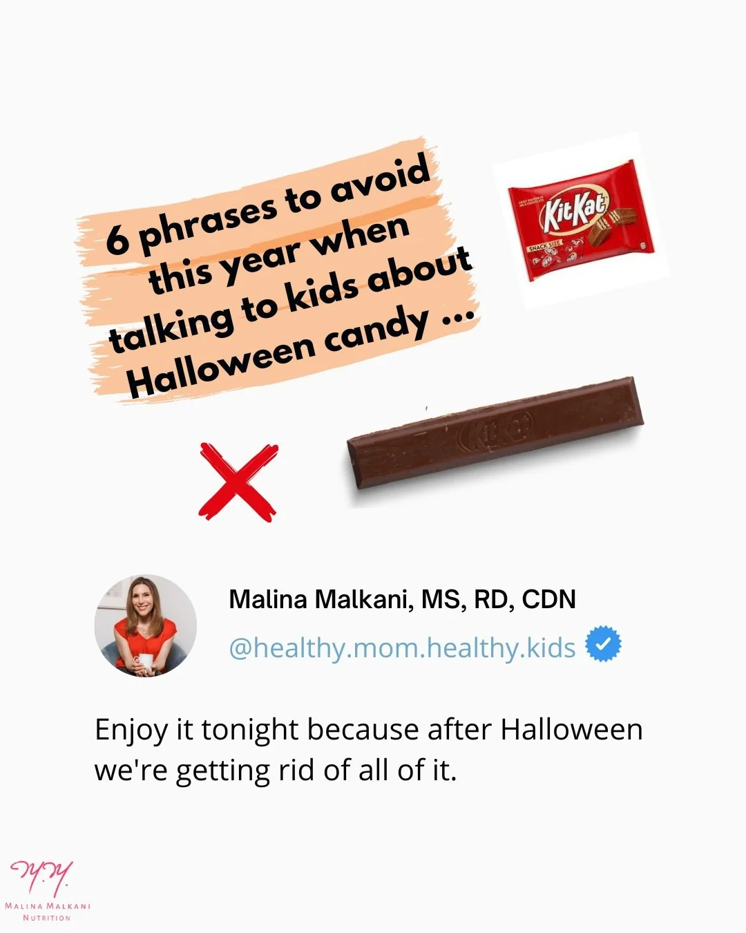 What to say instead? Comment #candy below, and I&rsquo;ll send you my free guide with lots of tips and a range of options...⁠
⁠
Let&rsquo;s let this Halloween 🎃 be the year where we leave these phrases (and others that are similar) behind. ⁠In my pr