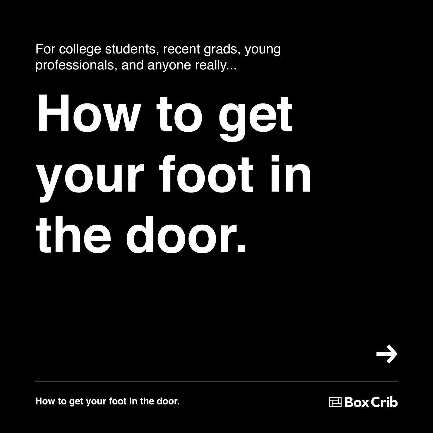 A few simple steps to get your foot in the door in almost any industry. 

#networking #career #opportunity