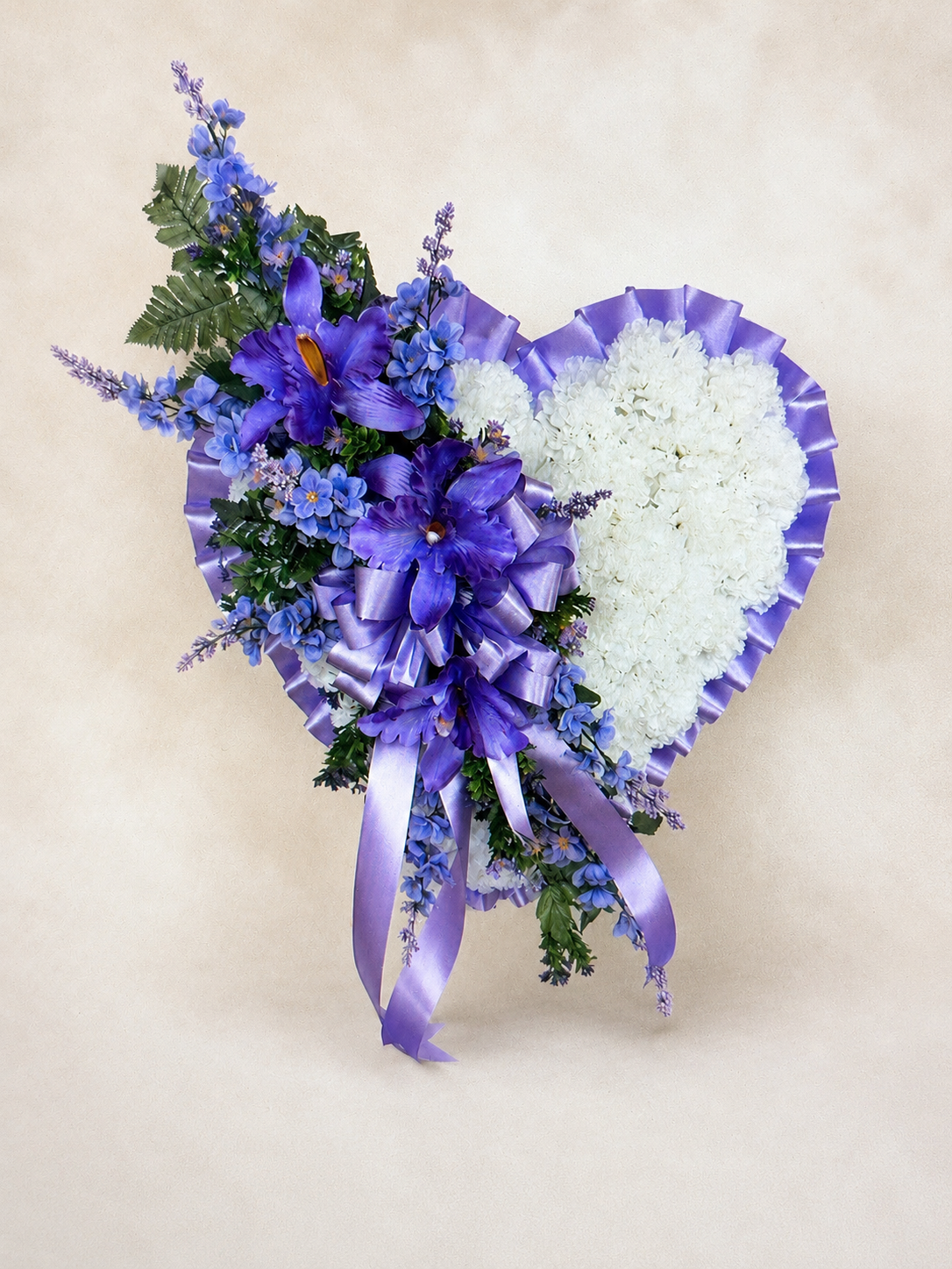 Large Silk Funeral Heart Standing Spray – Custom Memorial Tribute