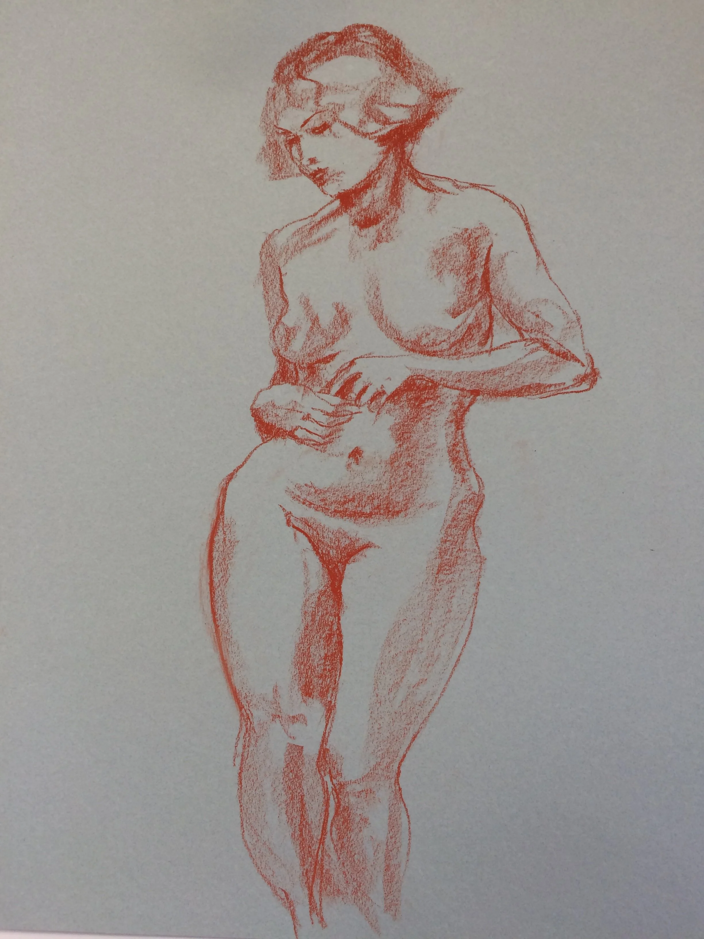 KathyLandvogt_A moment_s thought_Contecrayon n coloured paper_65cmx50cm.JPG