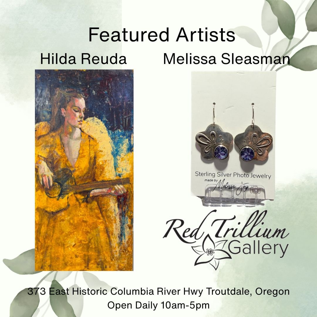 😮Wow!  Melissa Sleasman&rsquo;s &ldquo;jewels&rdquo; in her earrings are actually miniature photos she has taken!
It you gaze into Hilda Rueda&rsquo;s An Angel&rsquo;s Song,  you will see the story of the painting written on the canvas!  It is stunn