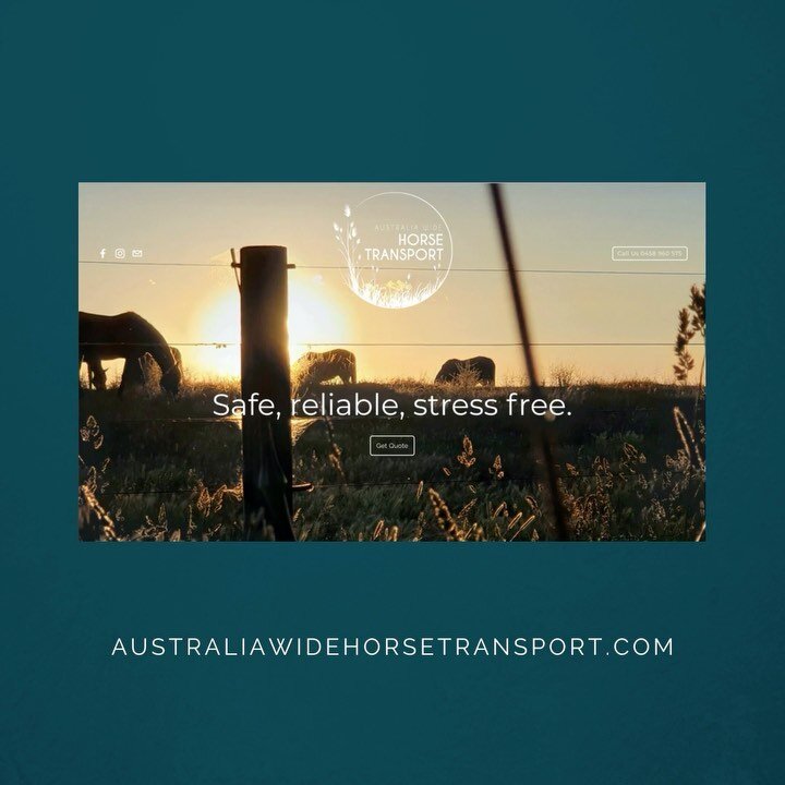 ✨Those fresh website feels✨
A website design to compliment the new branding for @australiawidehorsetransport is now live!

Sharp and uncomplicated was the direction we chose, highlighting the core values and clear call to action.