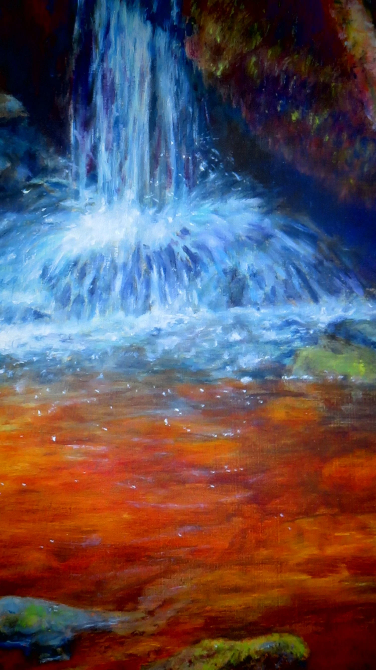 Barron pass waterfall with Christmas bells -detail