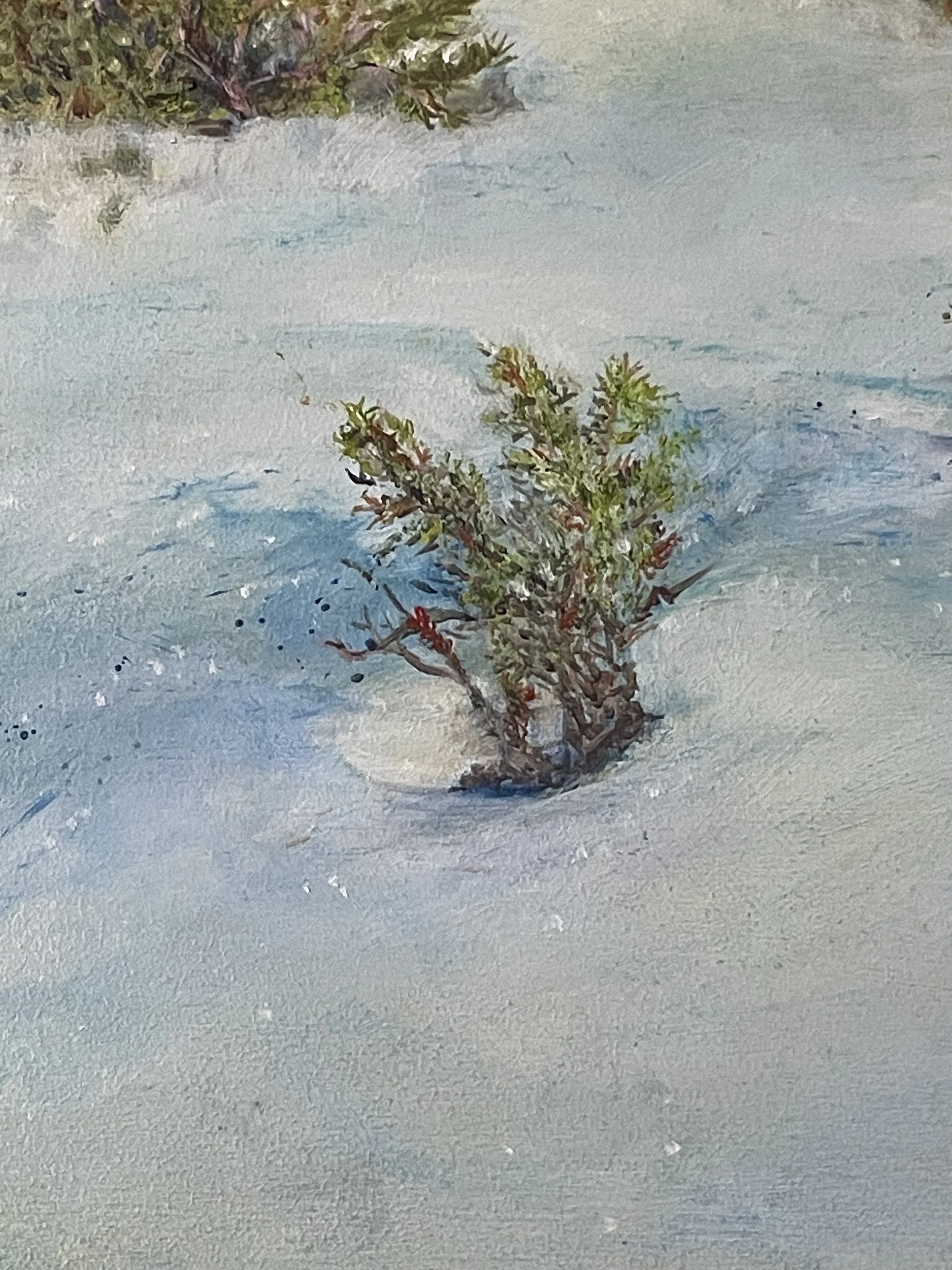 Barn Bluff oil on board progression. Detail.