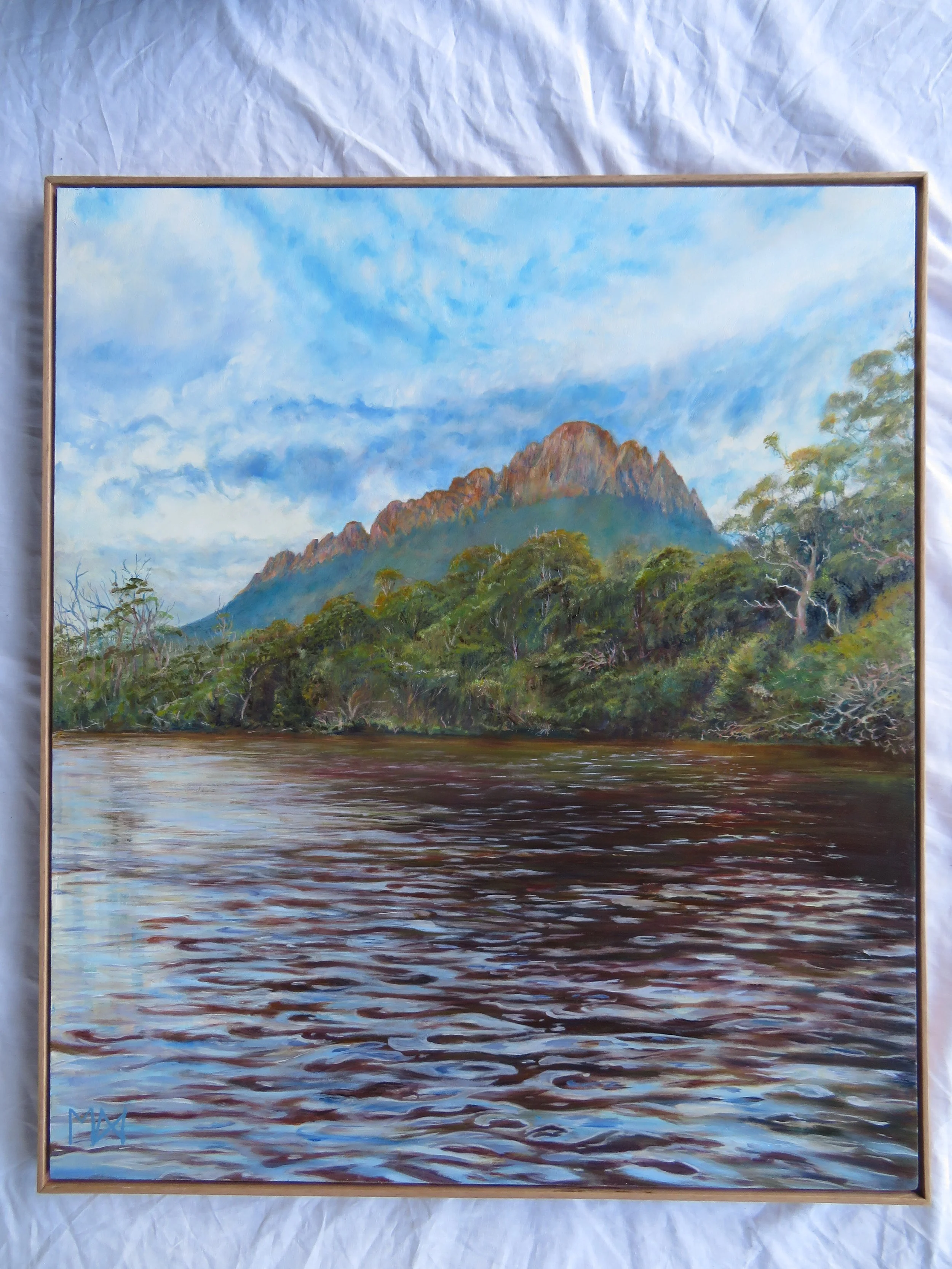 Precipitous Bluff. Oil on board progression.