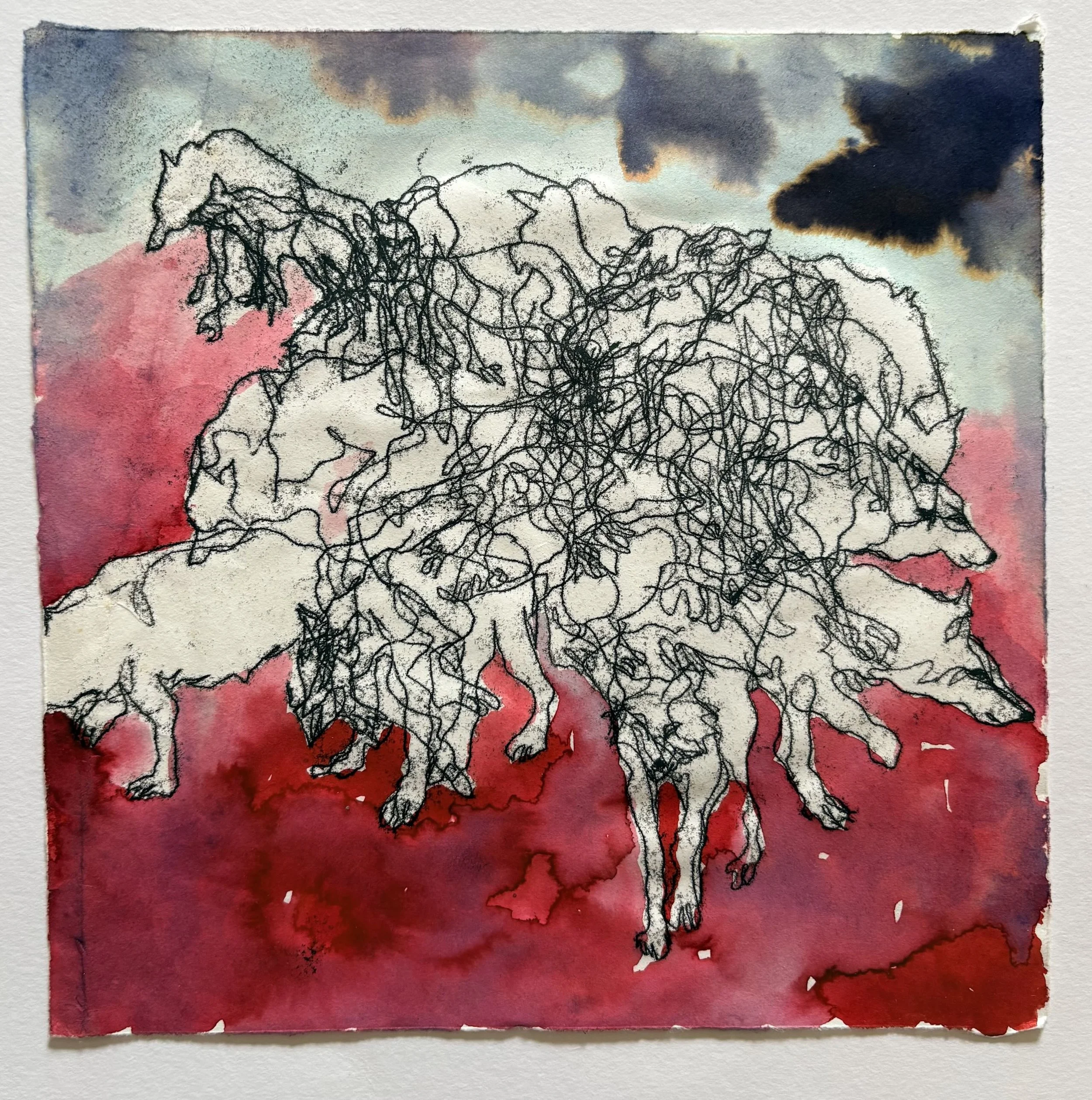 Band of Wolves monotype.jpg