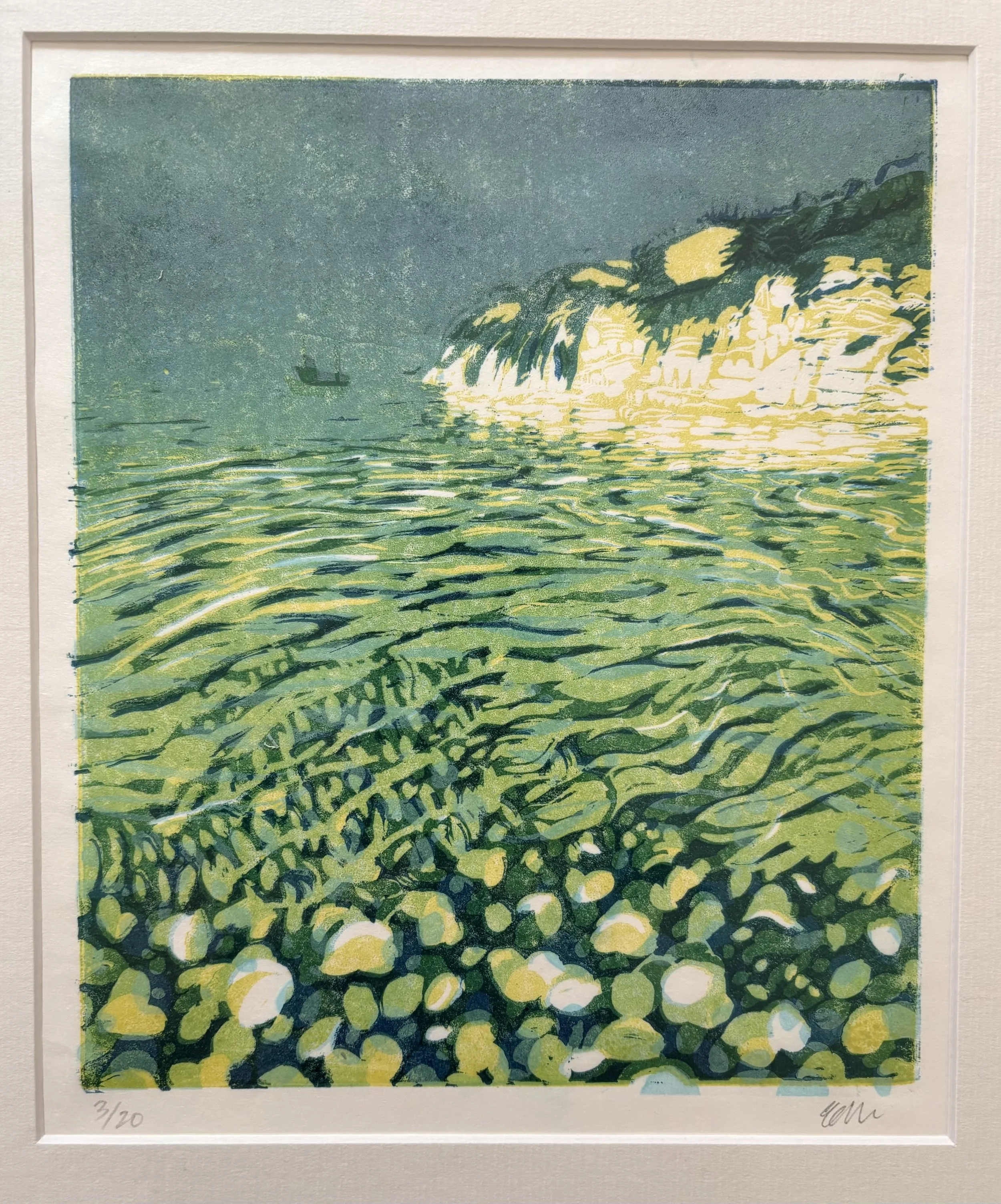 Beer Beach linocut mounted.jpg
