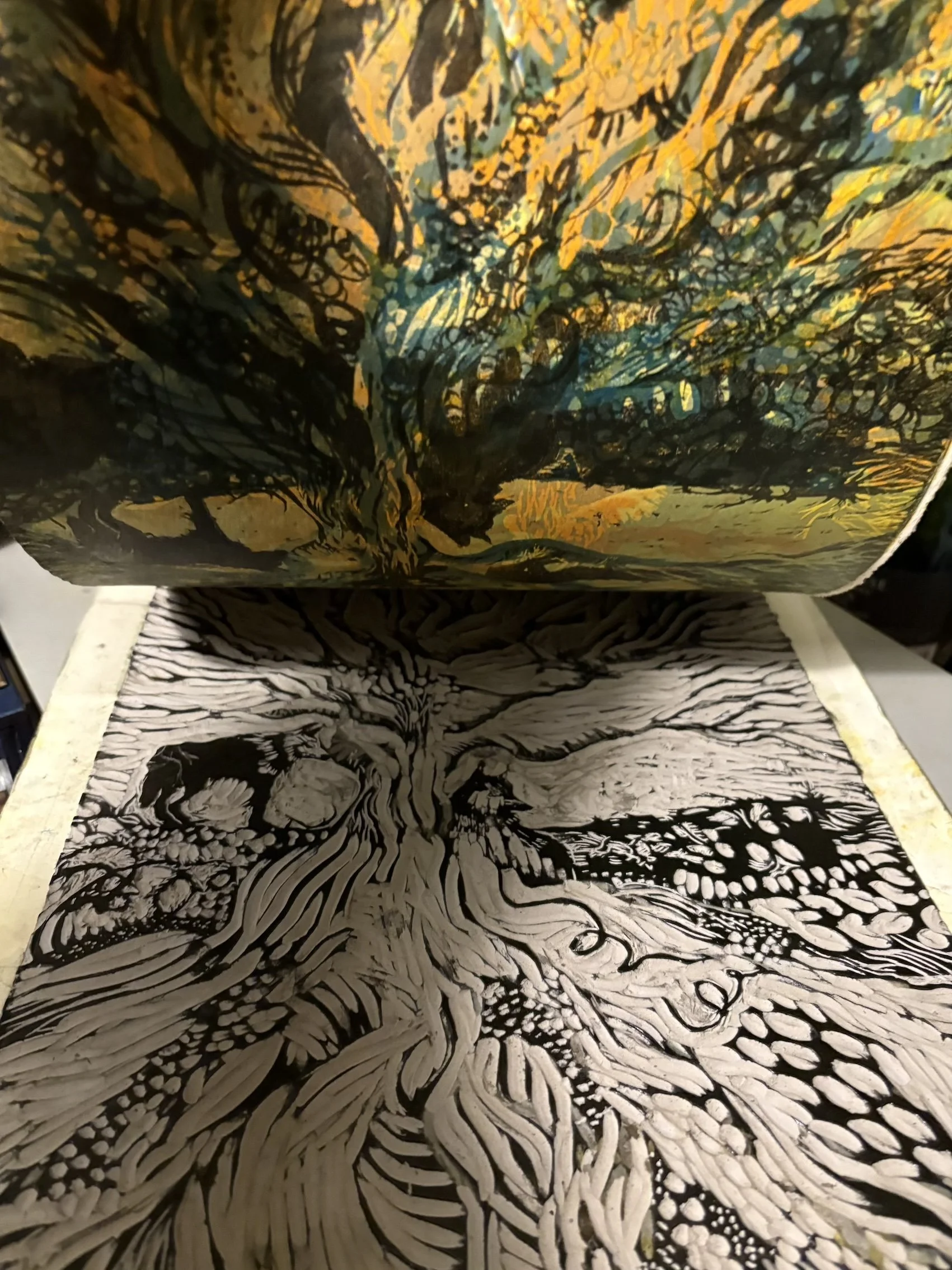 Wolf Tree cutting into second plate.jpg