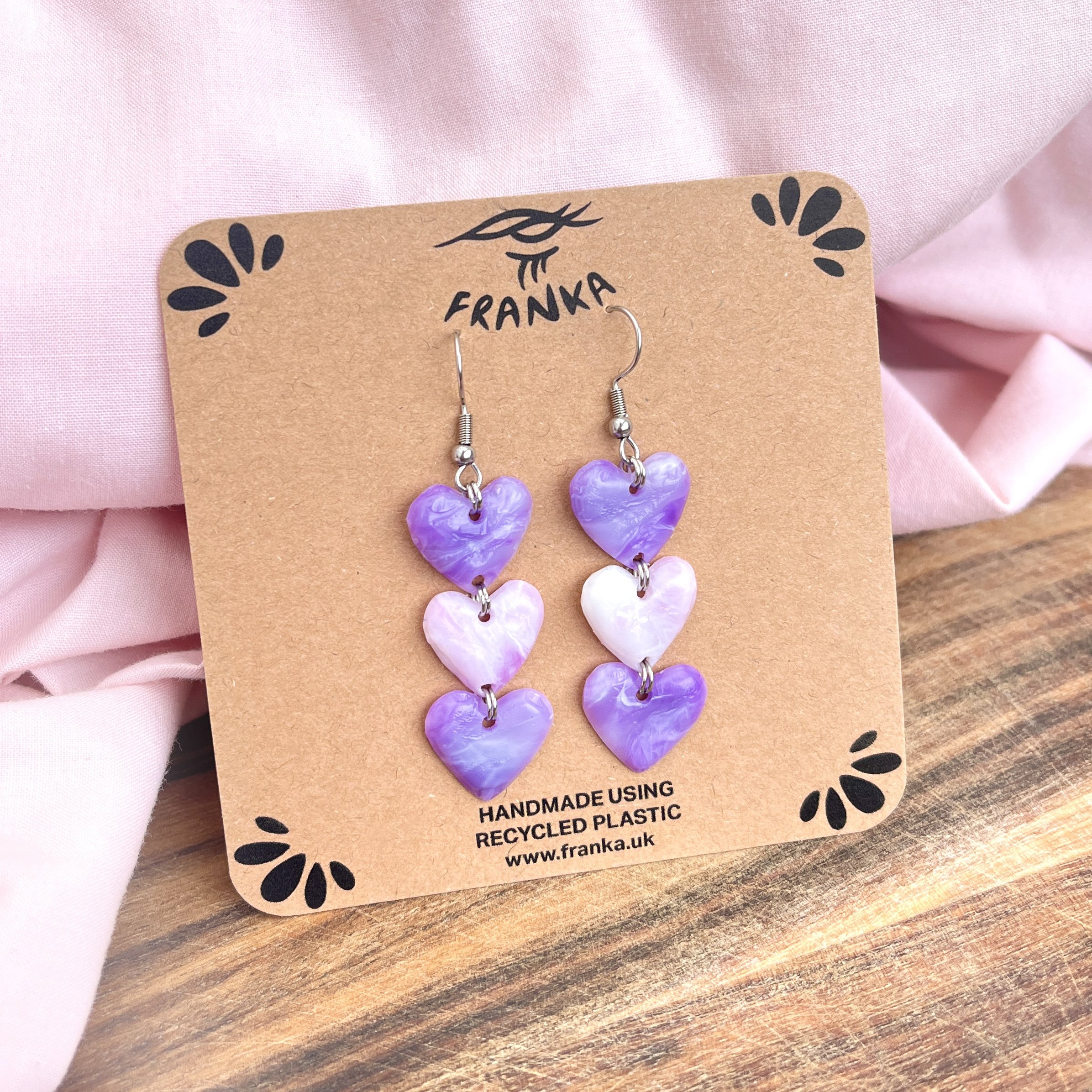 Lover (Purple Mix) - Recycled Plastic Earrings - One of a Kind